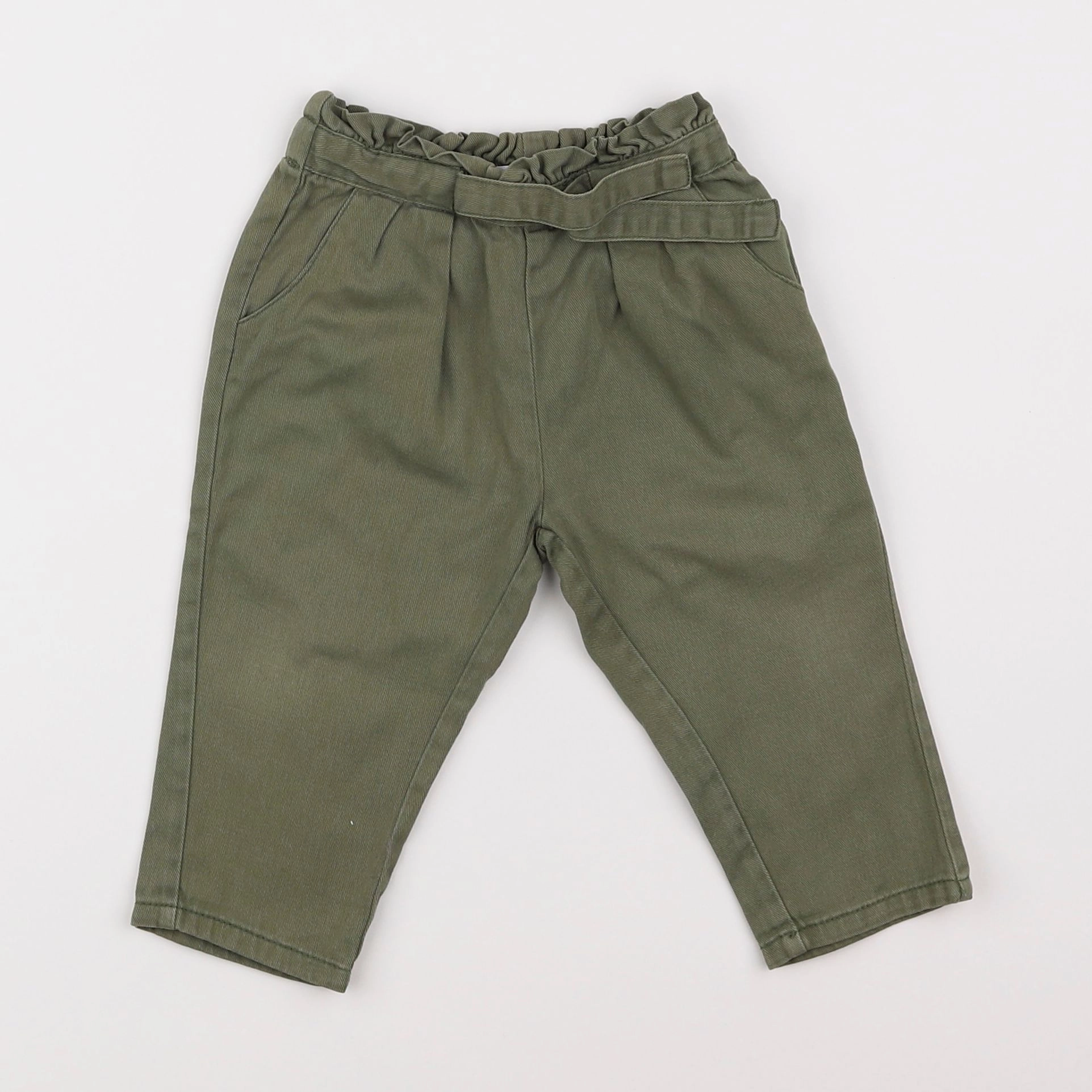 Vertbaudet - pantalon vert - 12 mois