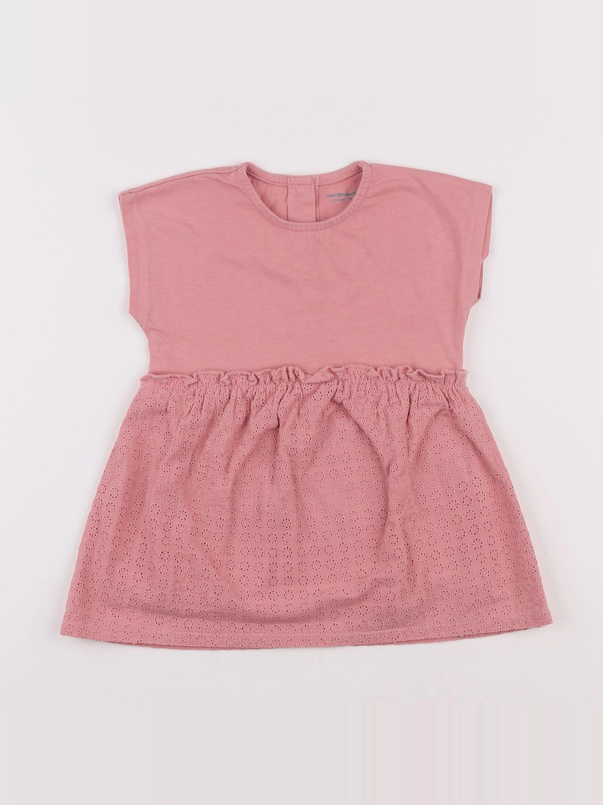 Vertbaudet - robe rose - 12 mois