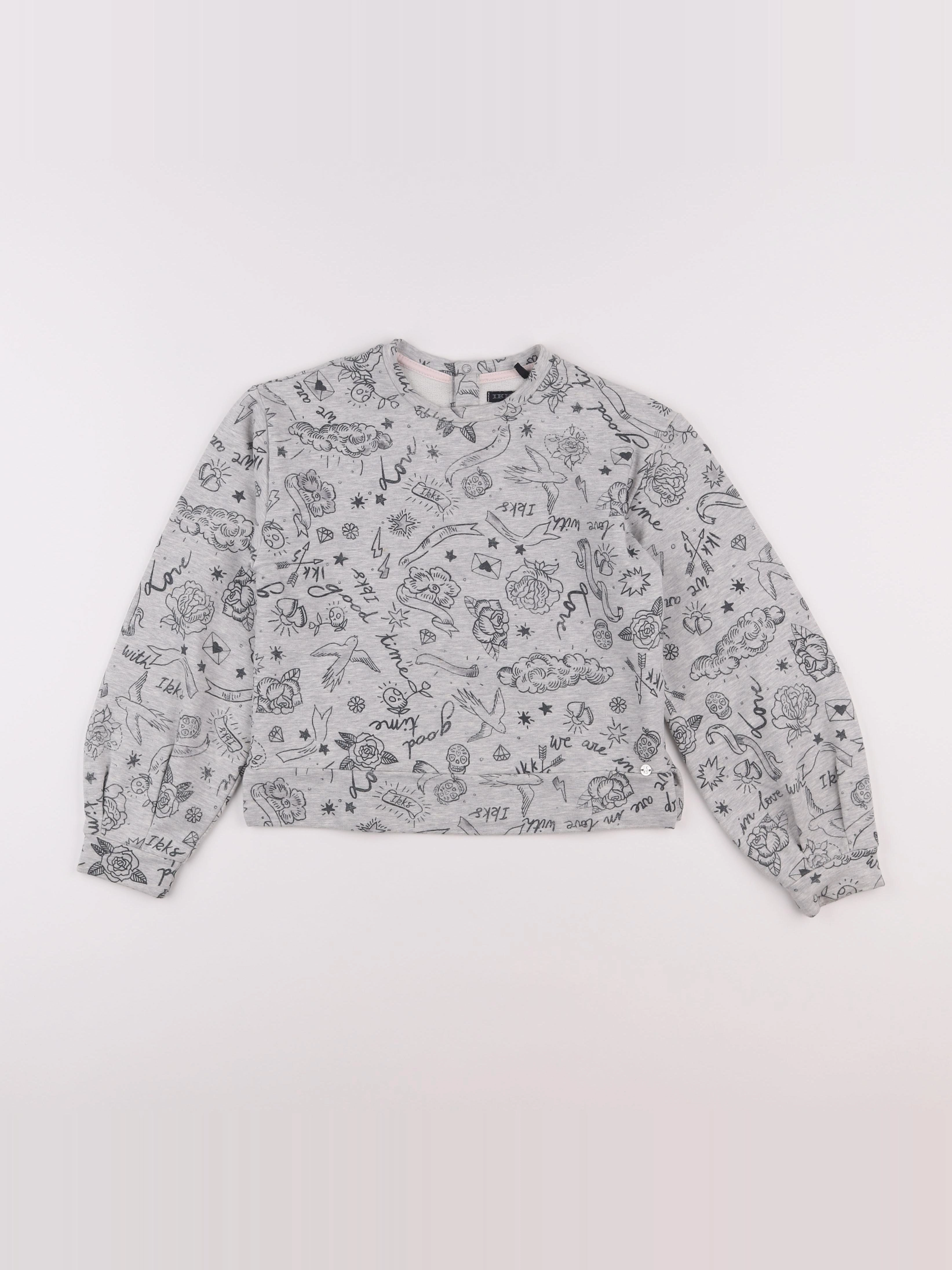 IKKS - sweat gris - 10 ans