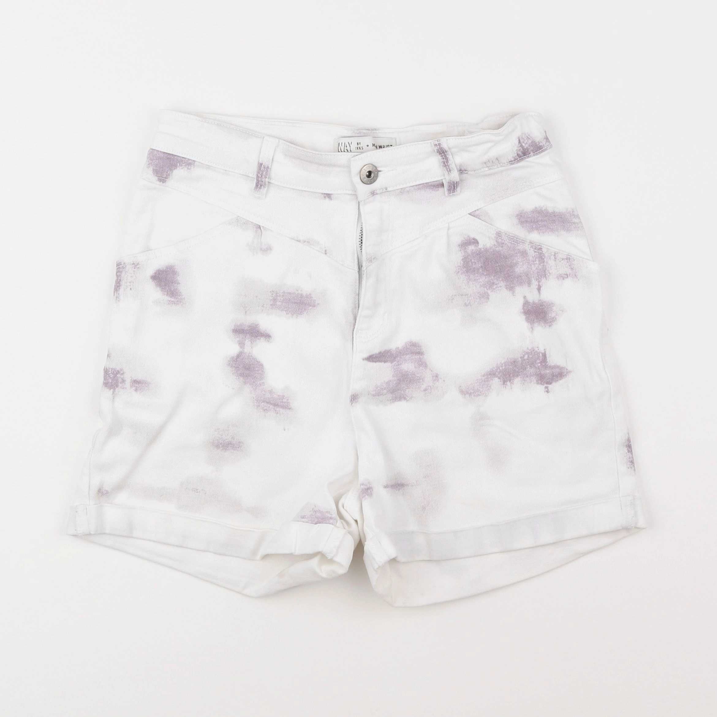 IKKS - short blanc, violet - 14 ans