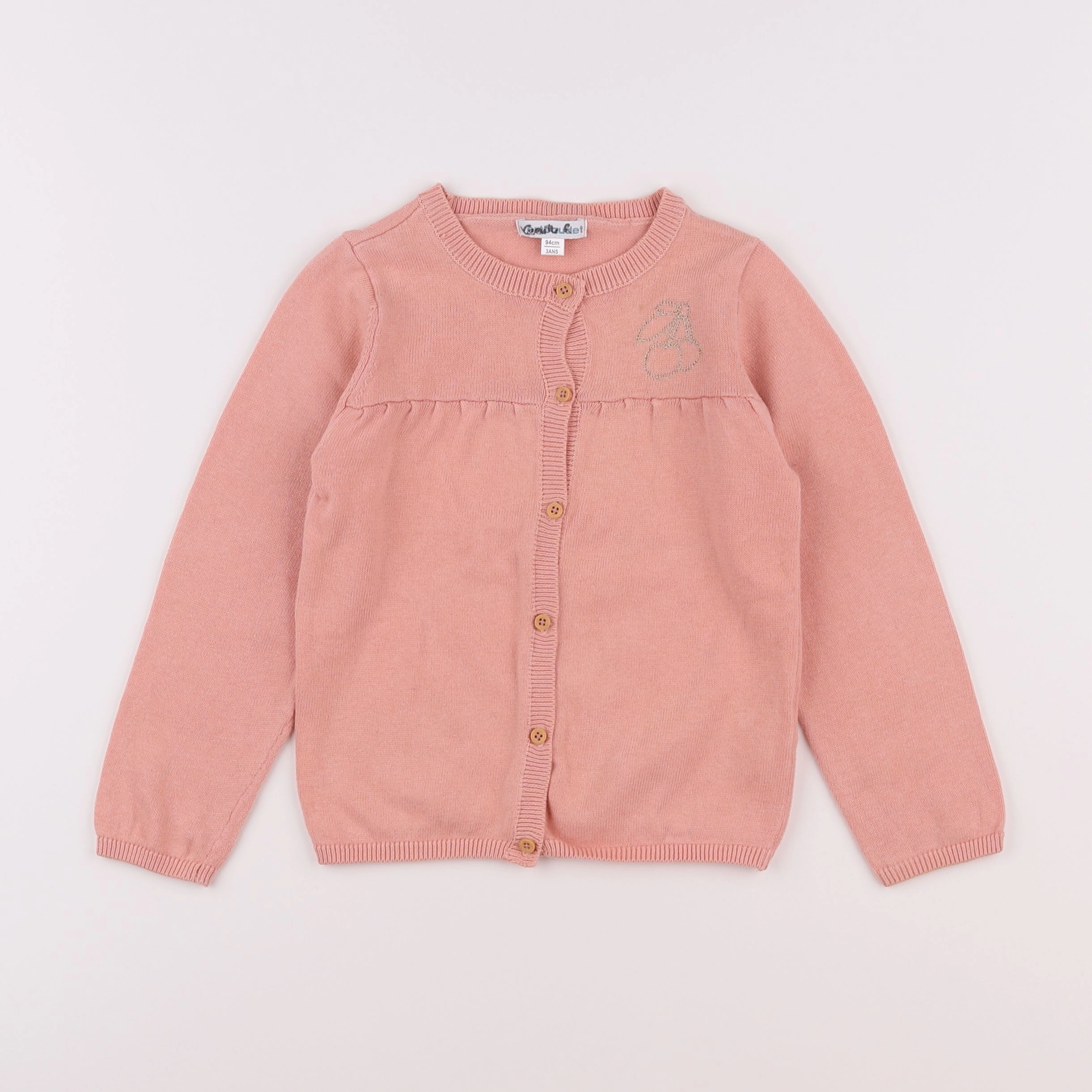 Vertbaudet - gilet rose - 3 ans