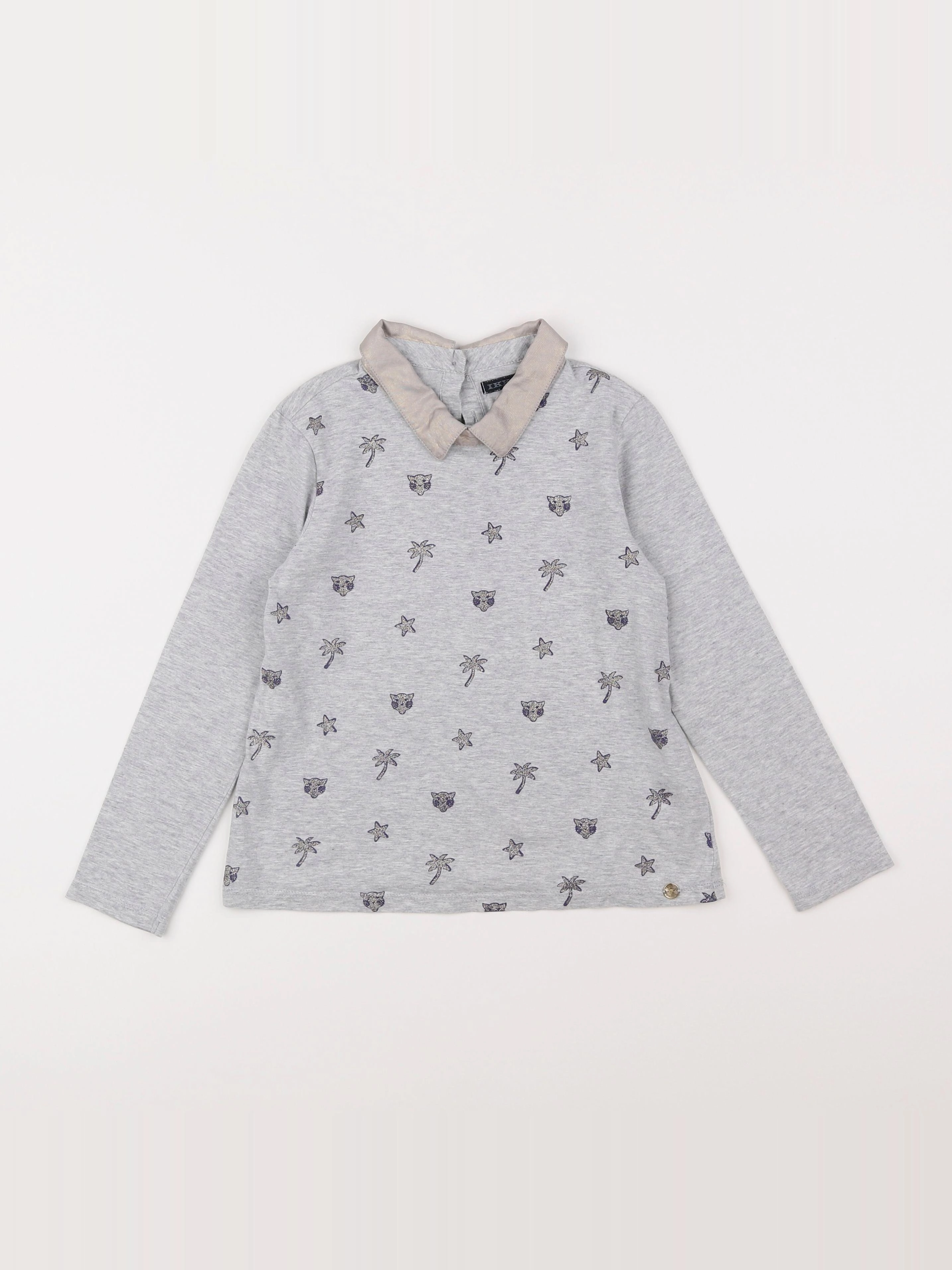 IKKS - polo gris, argent - 6 ans