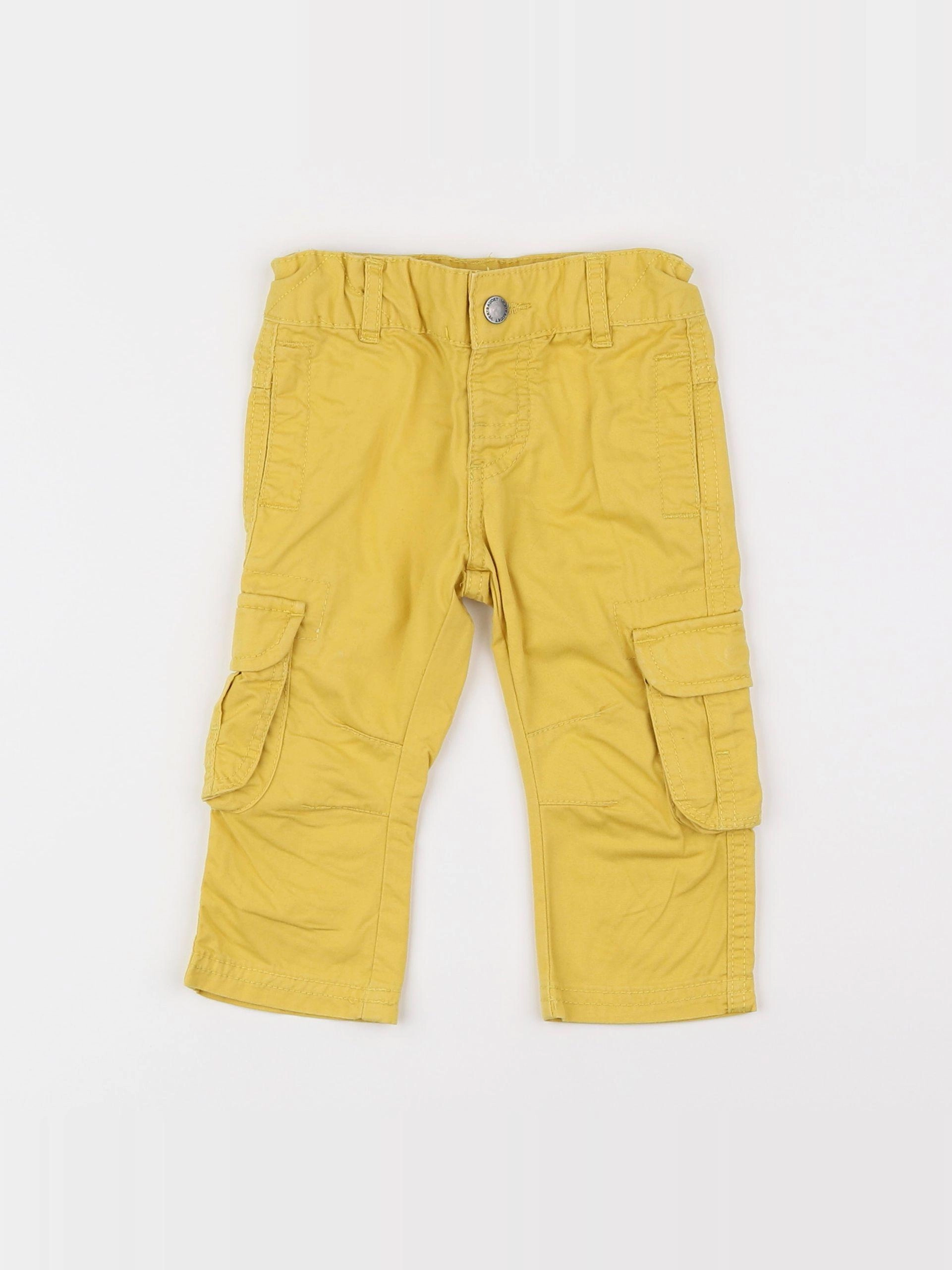 Vertbaudet - pantalon jaune - 12 mois