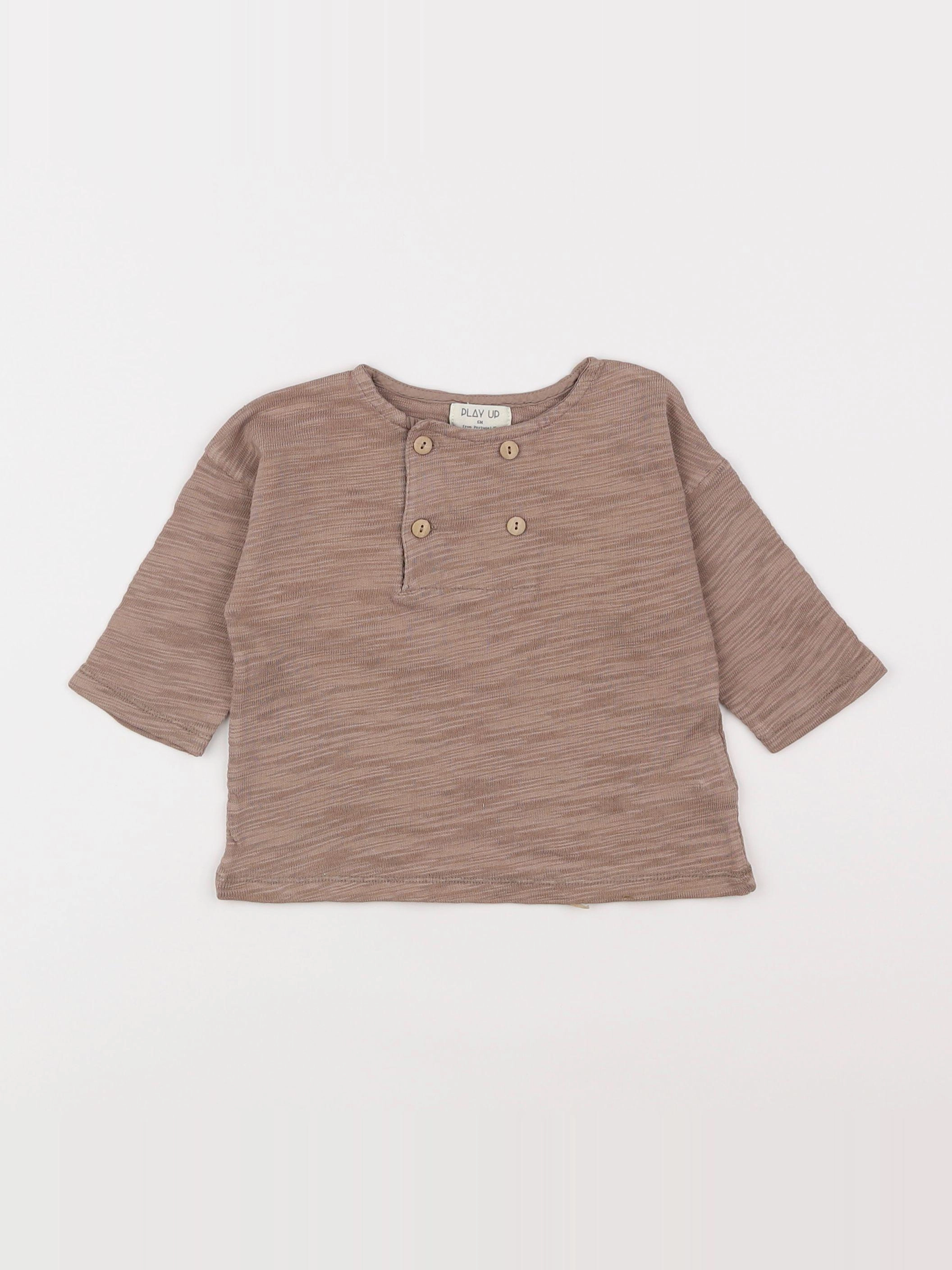 Play Up - tee-shirt marron - 6 mois