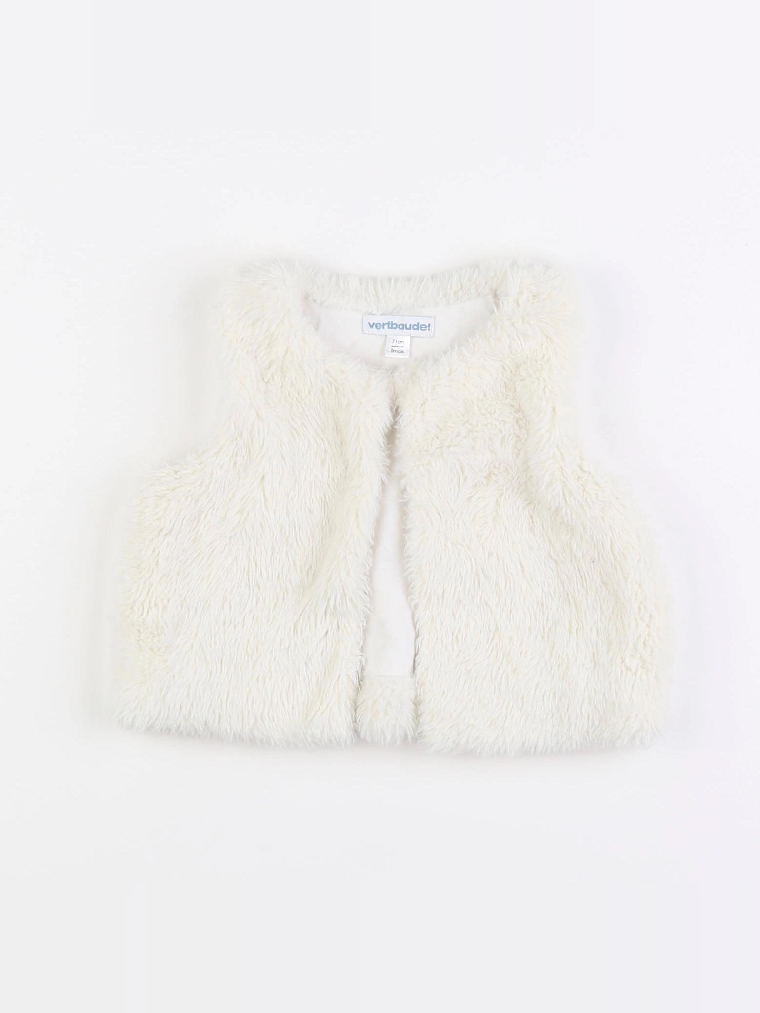 Vertbaudet - gilet beige - 9 mois