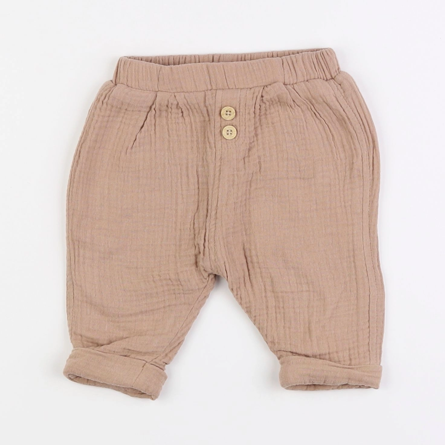 Vertbaudet - pantalon doublé marron - 6 mois