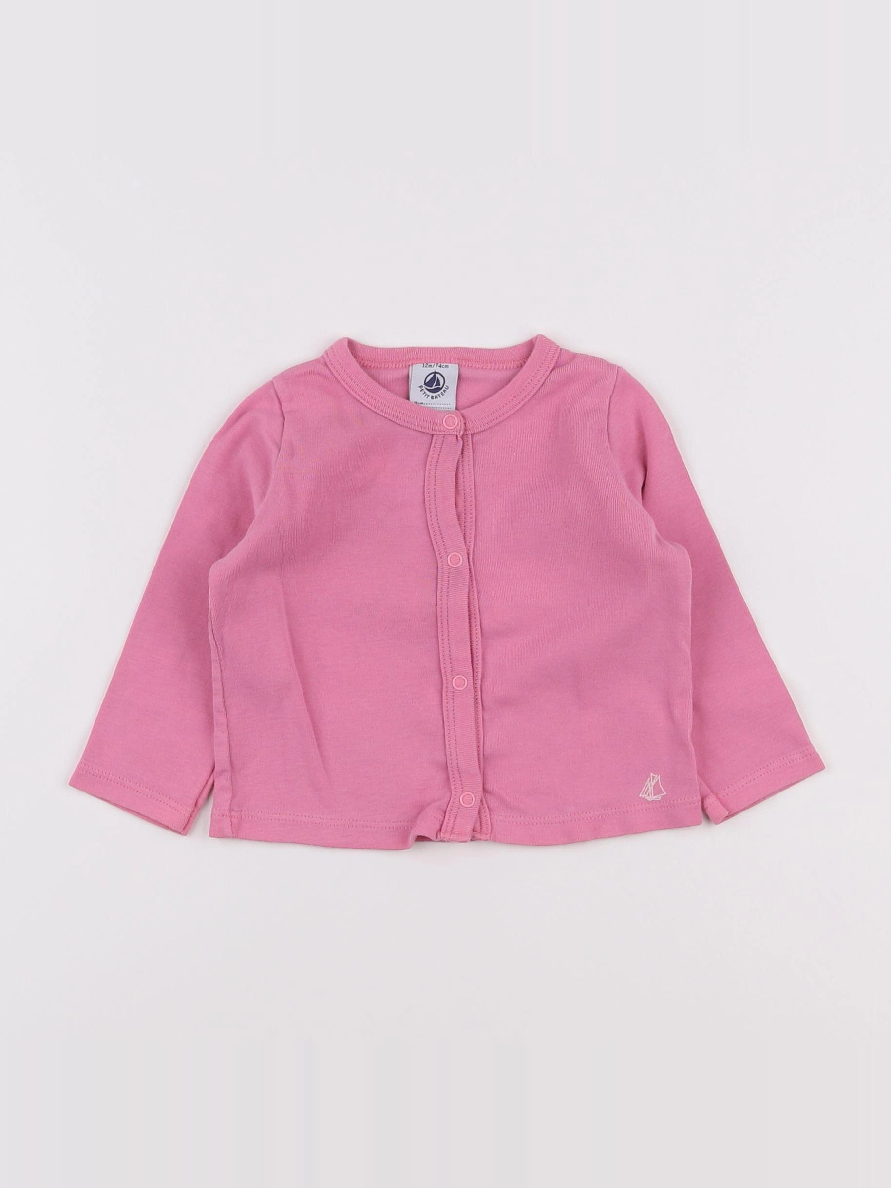 Petit Bateau - tee-shirt rose - 12 mois
