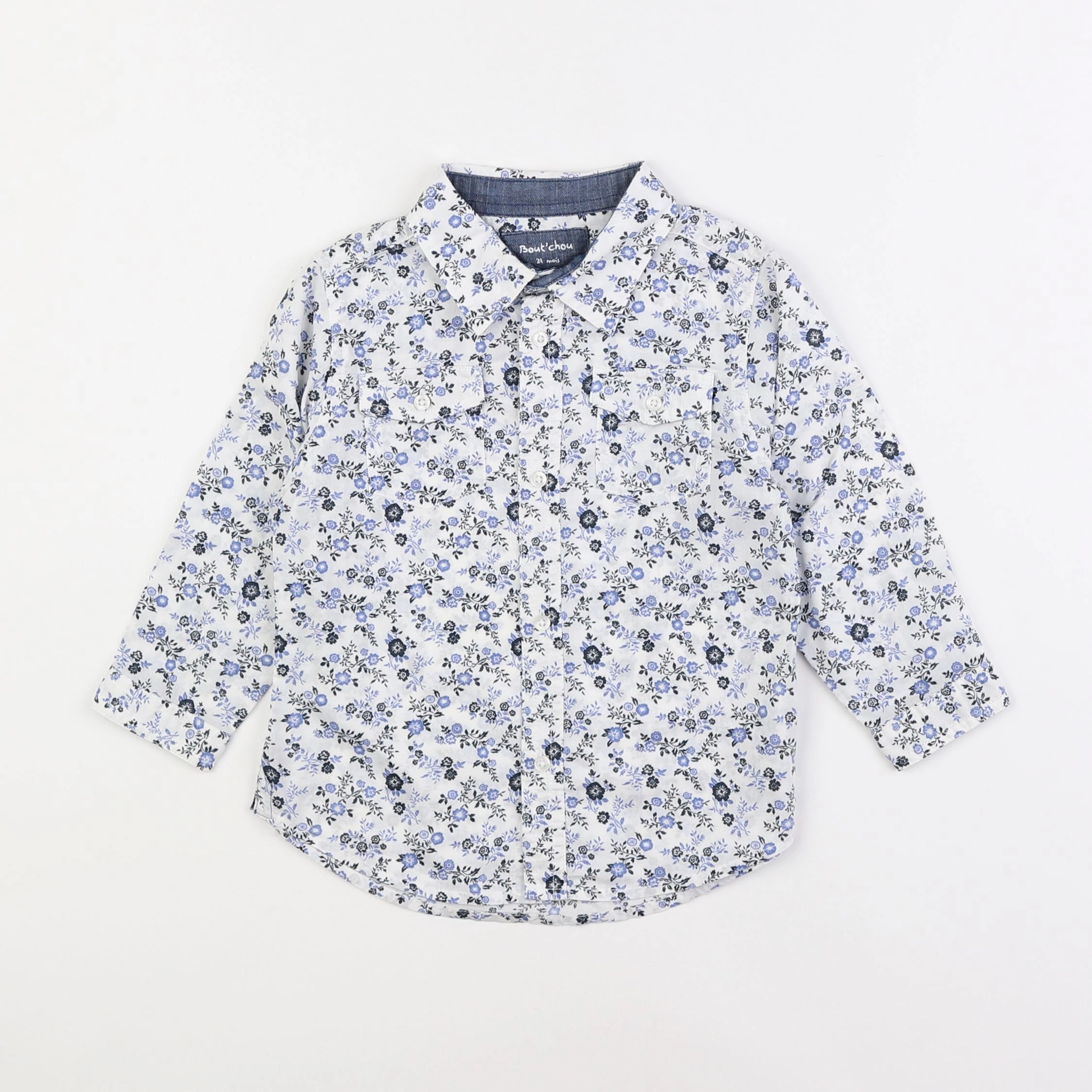 Boutchou - chemise bleu - 2 ans