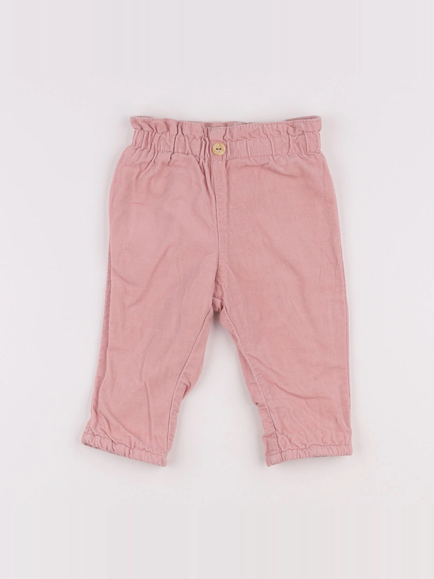 H&M - pantalon doublé rose - 6 mois
