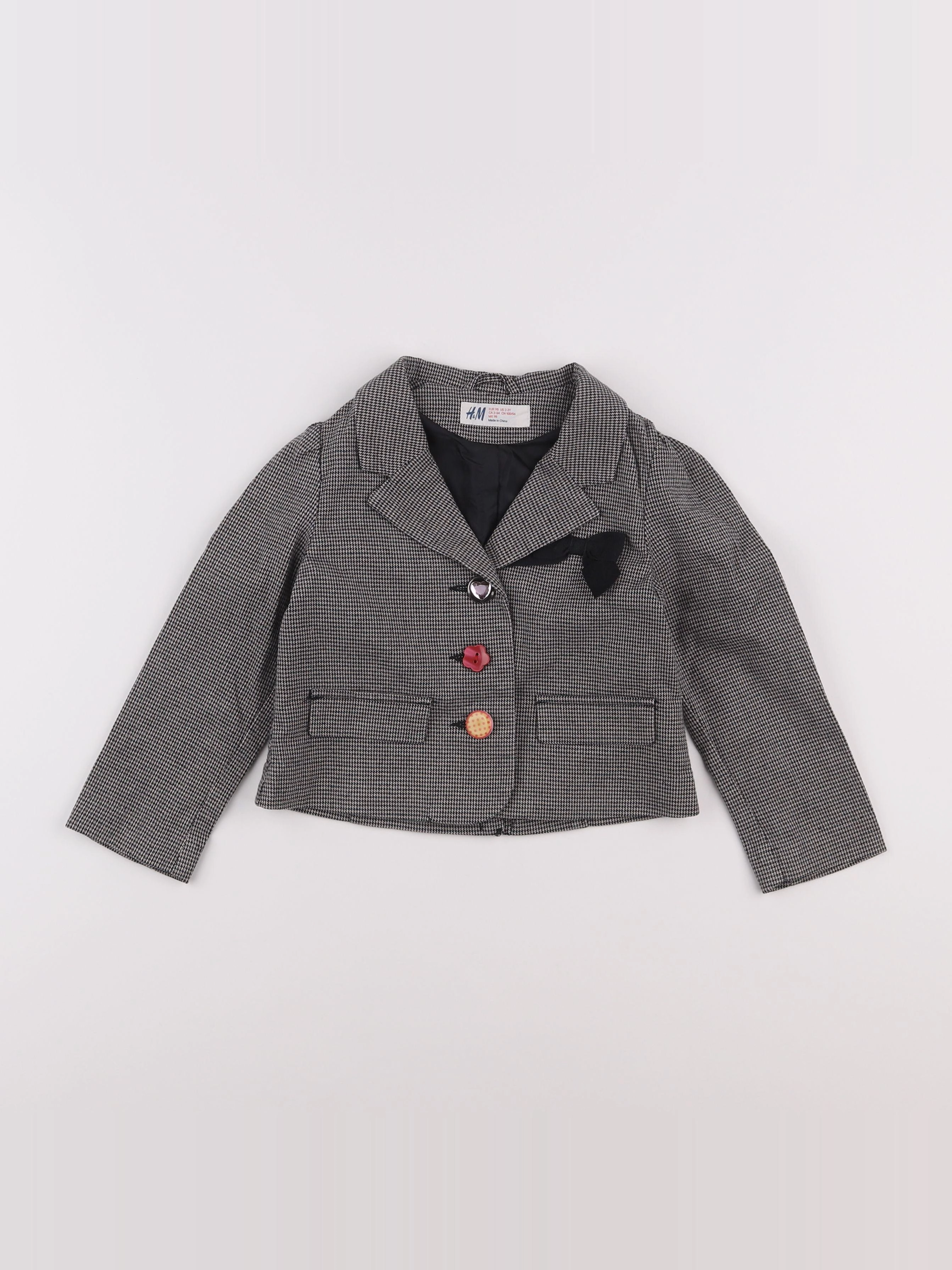 H&M - veste gris - 2/3 ans