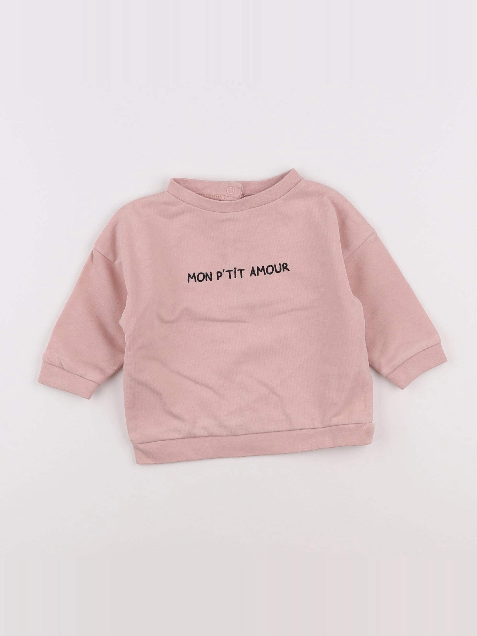 Vertbaudet - sweat rose - 6 mois