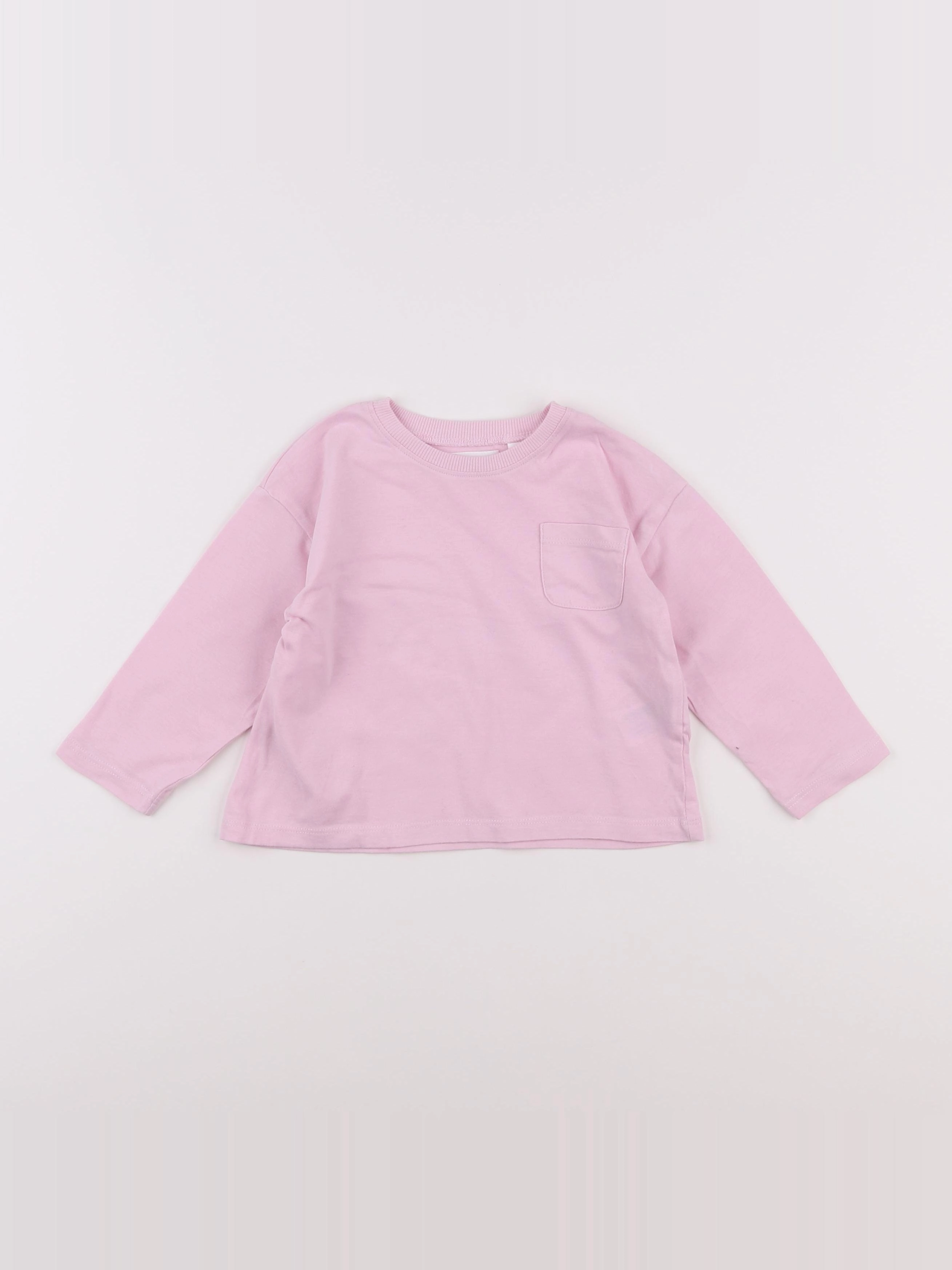 Petit Bateau - tee-shirt rose - 12/18 mois