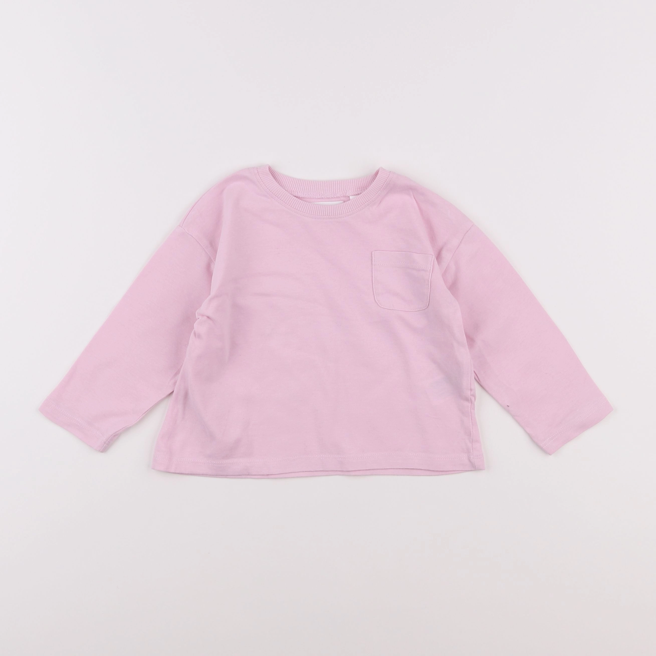 Petit Bateau - tee-shirt rose - 12/18 mois