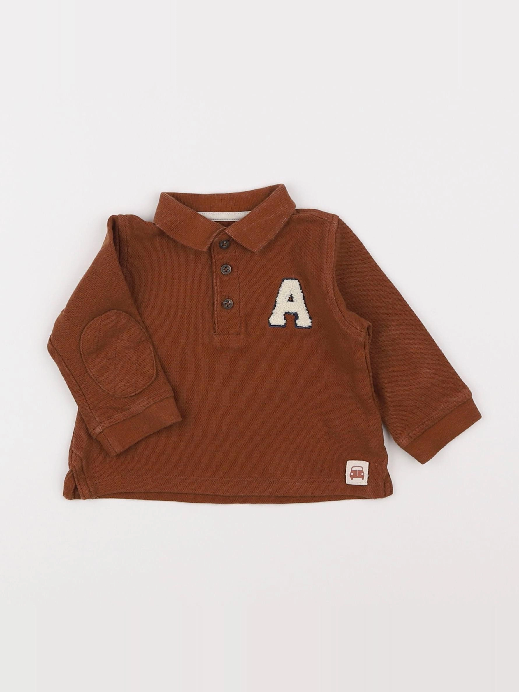 Vertbaudet - polo marron - 6 mois