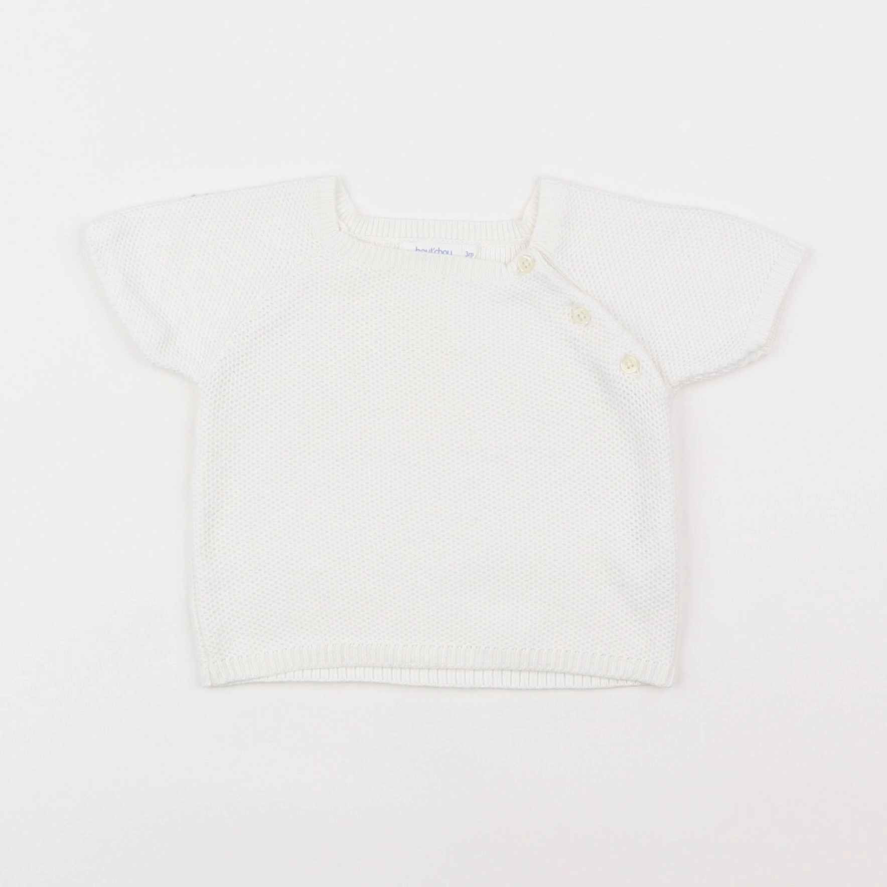 Boutchou - pull blanc - 3 mois