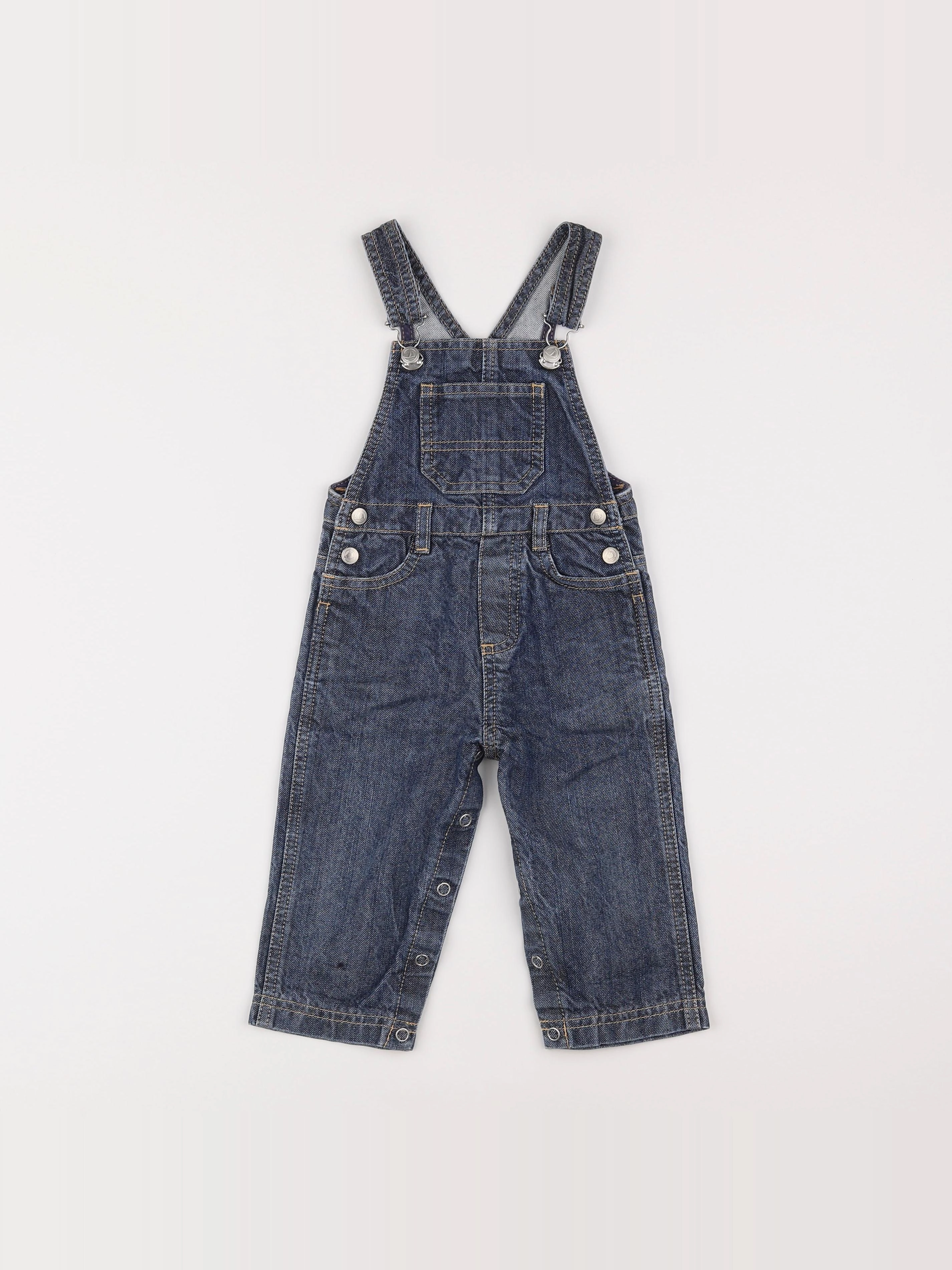 Petit Bateau - salopette gris - 12 mois