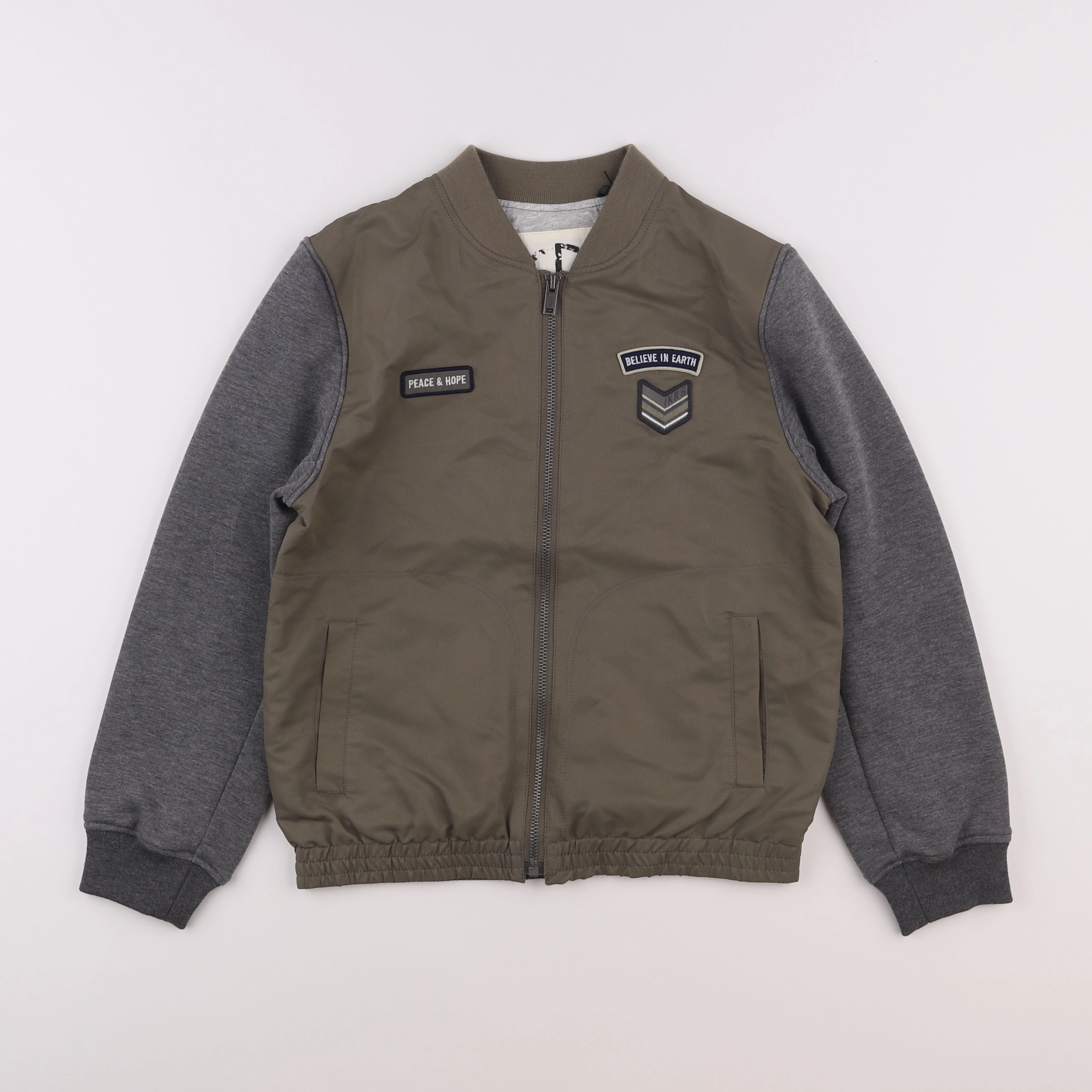 IKKS - veste gris, vert - 10 ans