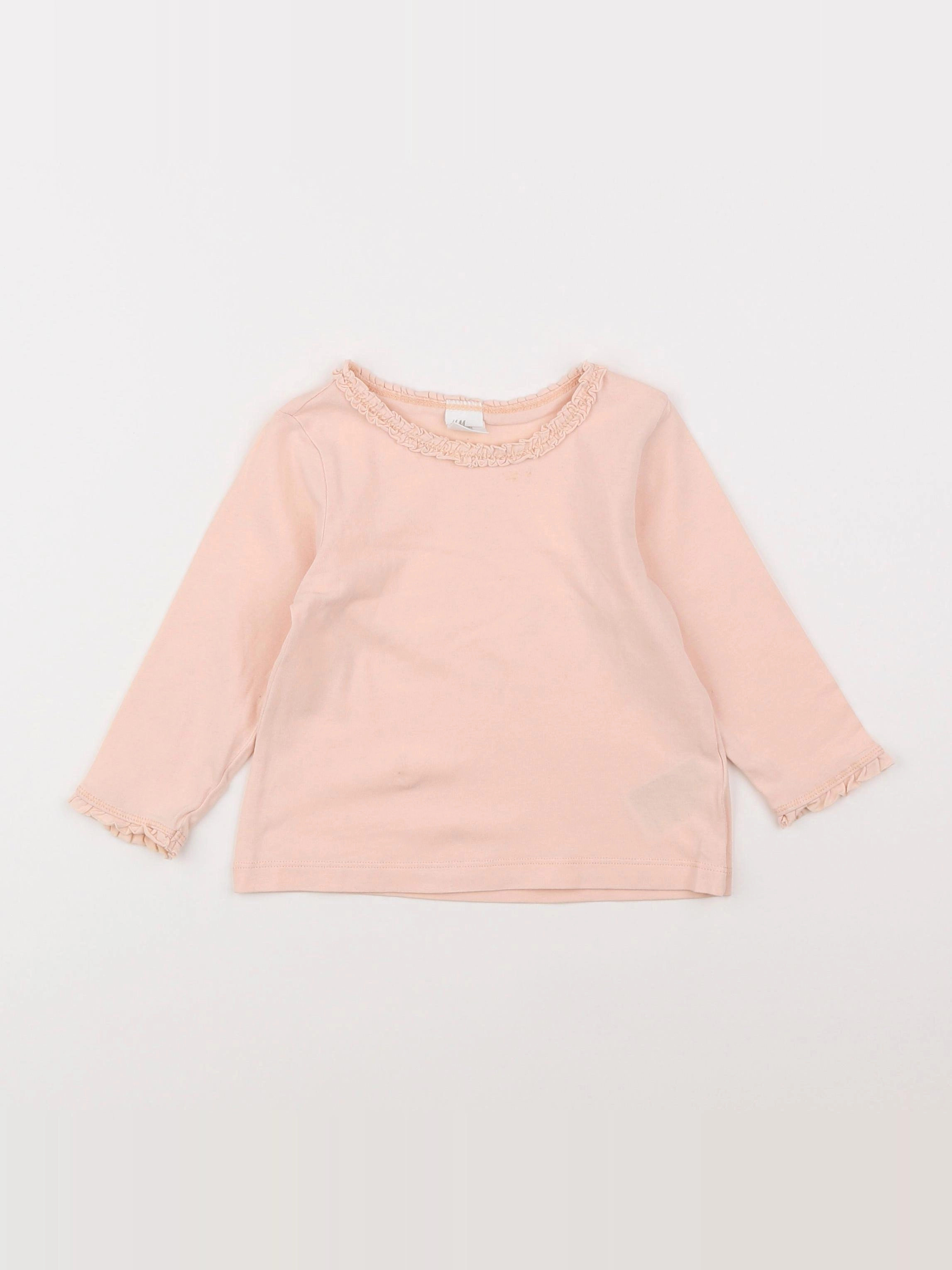 H&M - tee-shirt rose - 9/12 mois