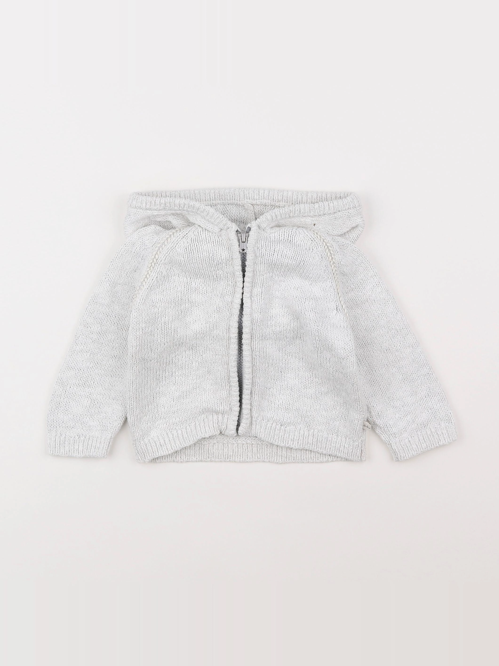 IKKS - gilet blanc, argent - 6 mois