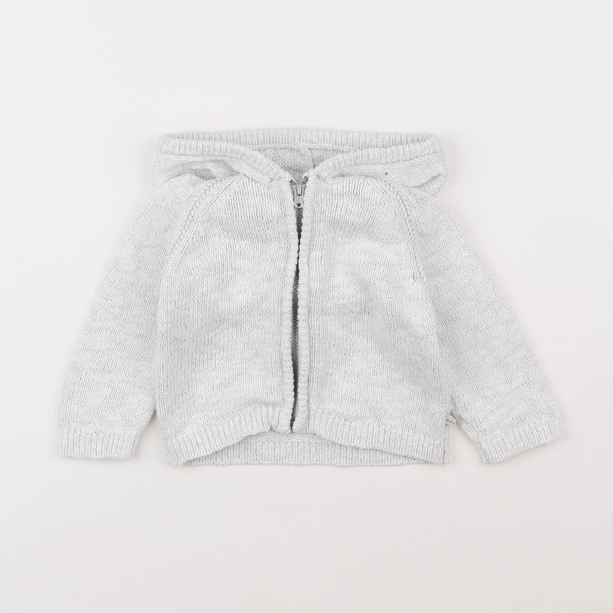 IKKS - gilet blanc, argent - 6 mois