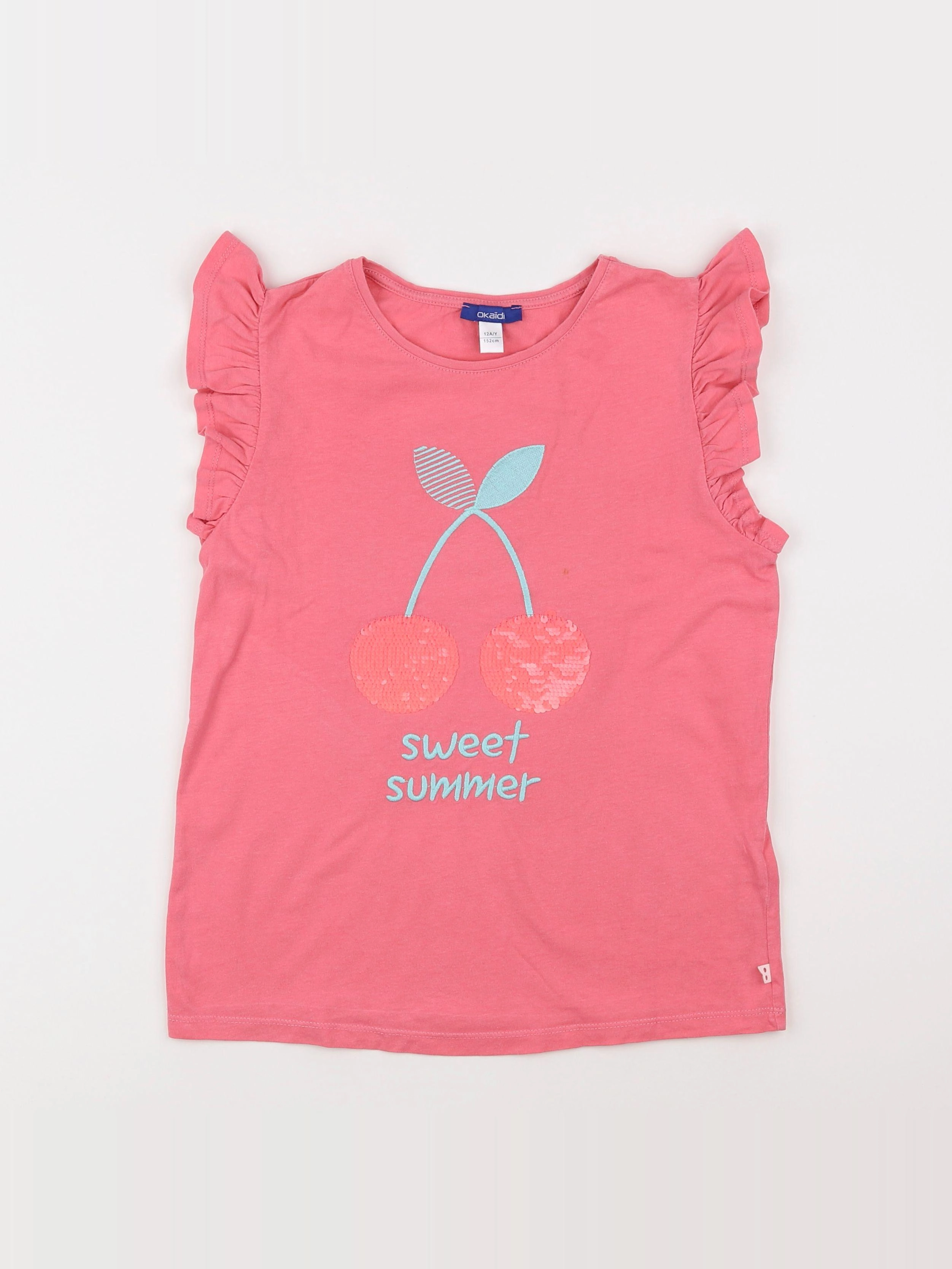 Okaidi - tee-shirt rose - 12 ans