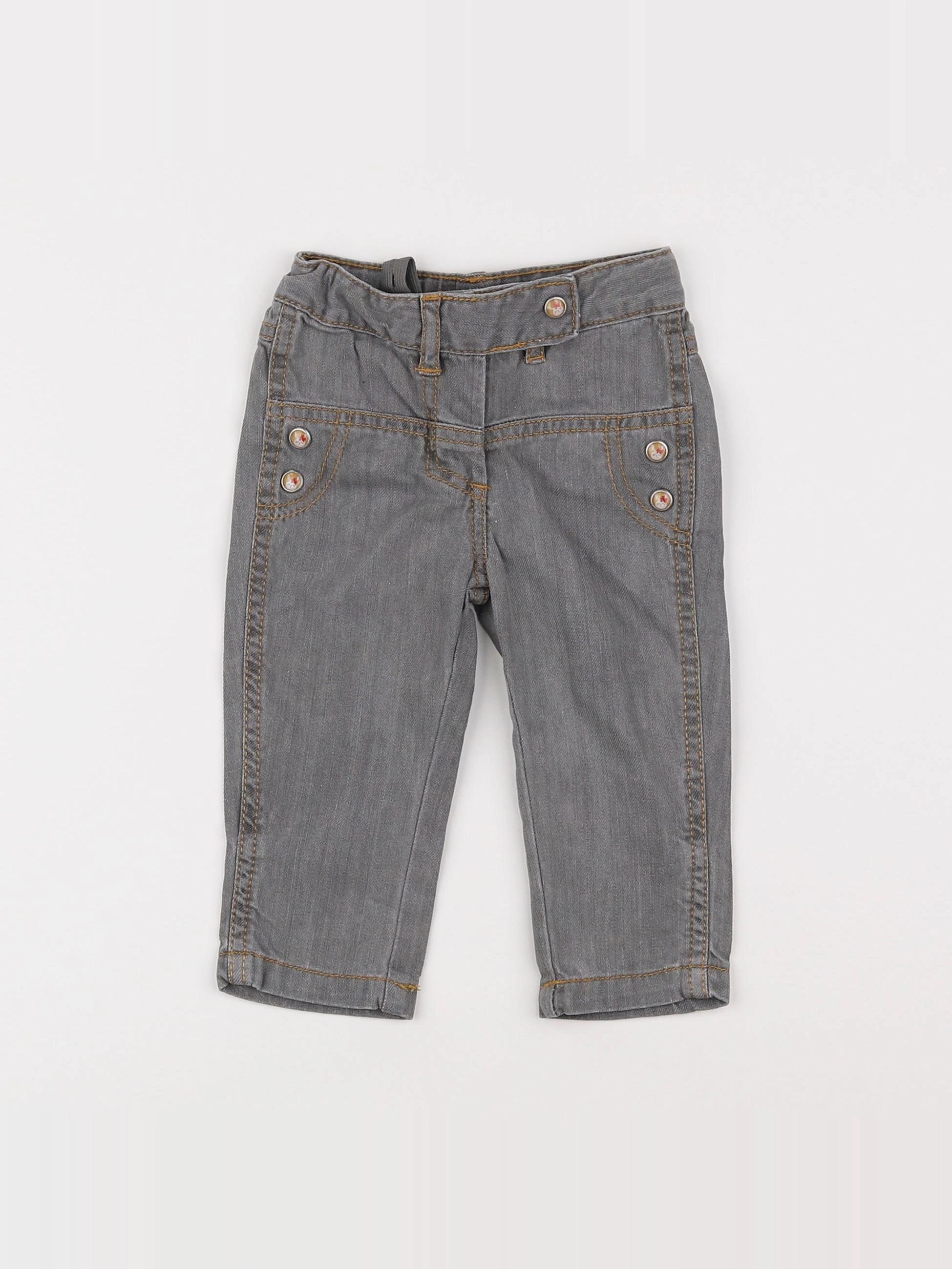 Vertbaudet - jean gris - 6 mois