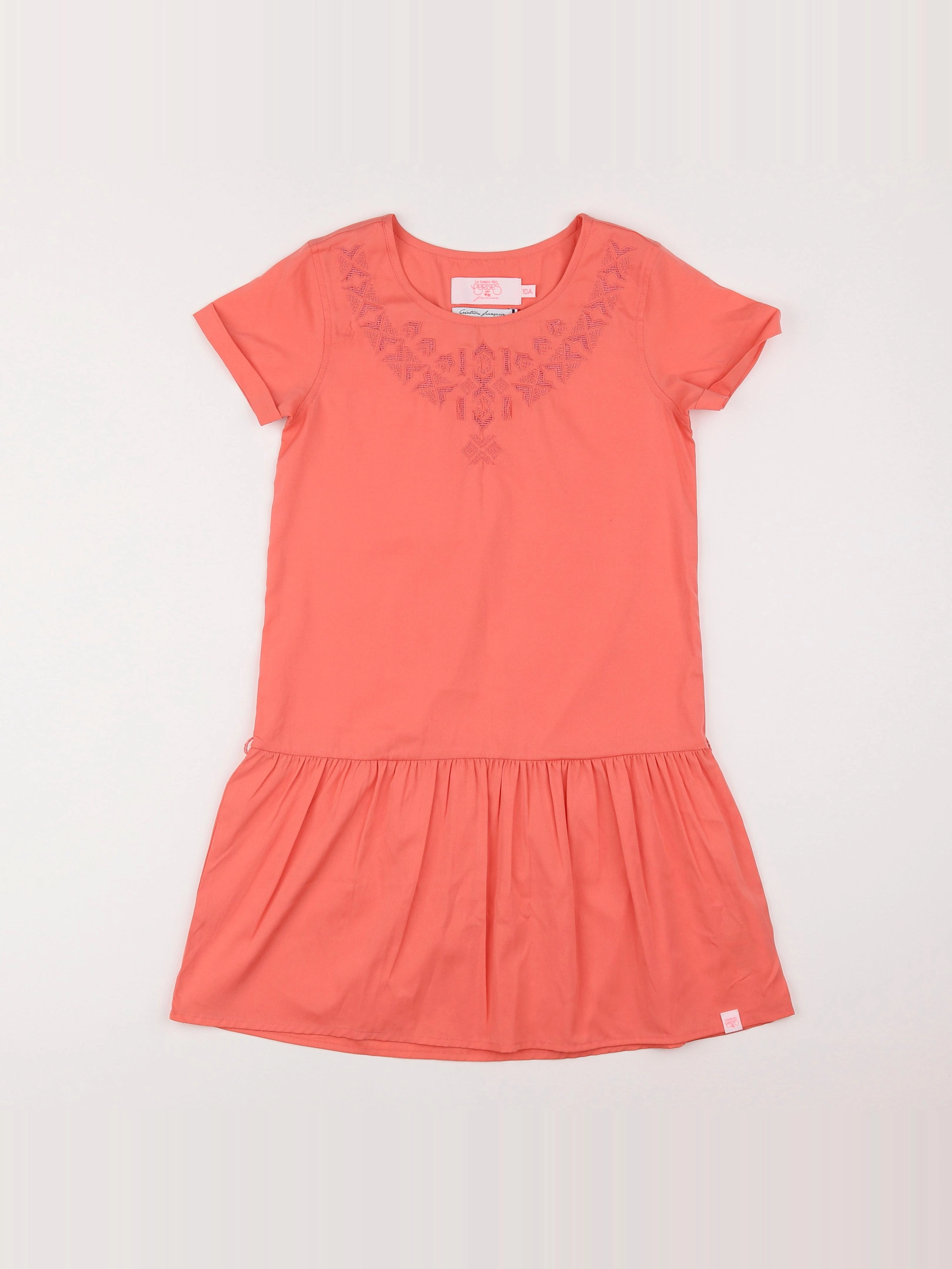 Le temps des cerises  - robe orange - 10 ans