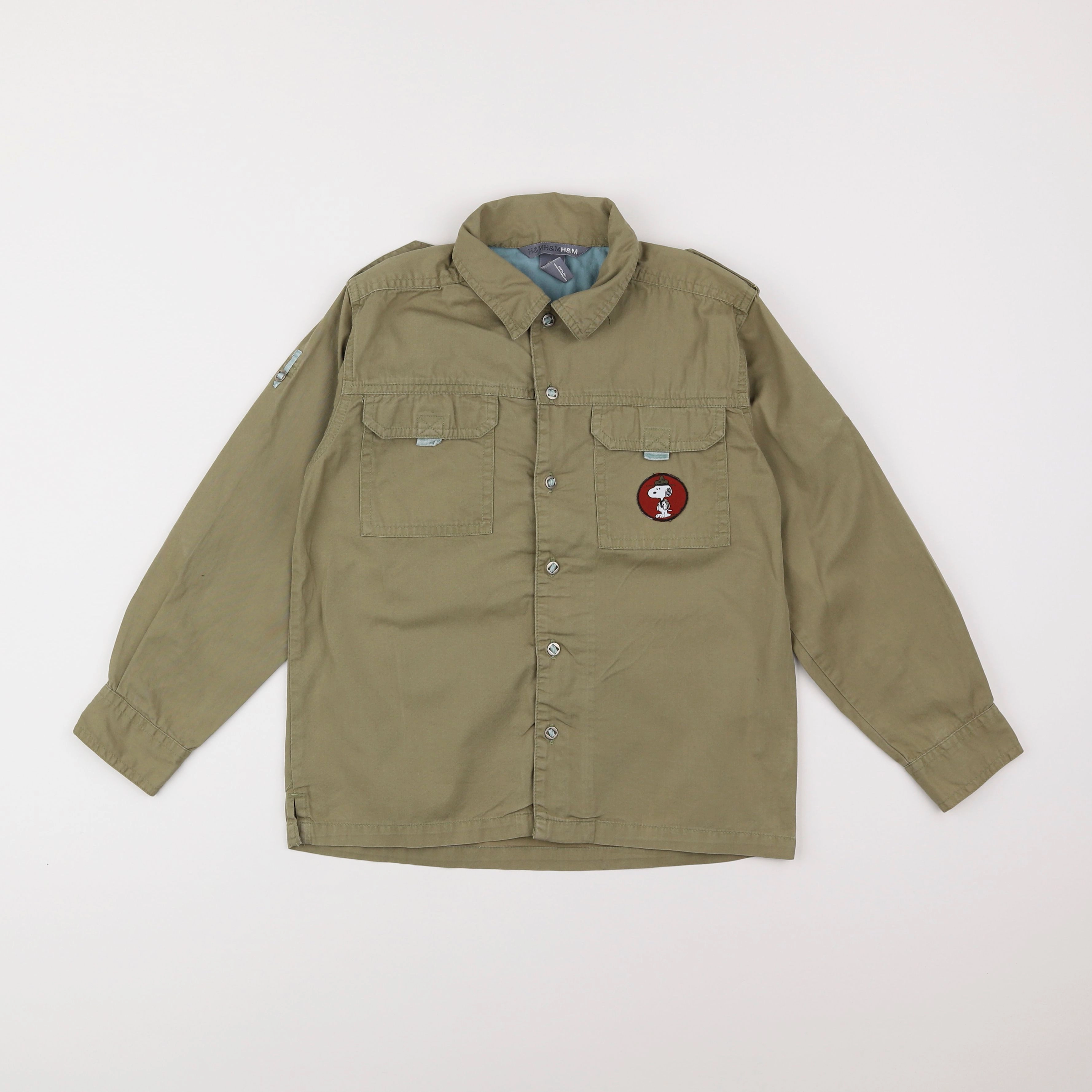 H&M - veste imprimé au dos vert - 6/7 ans