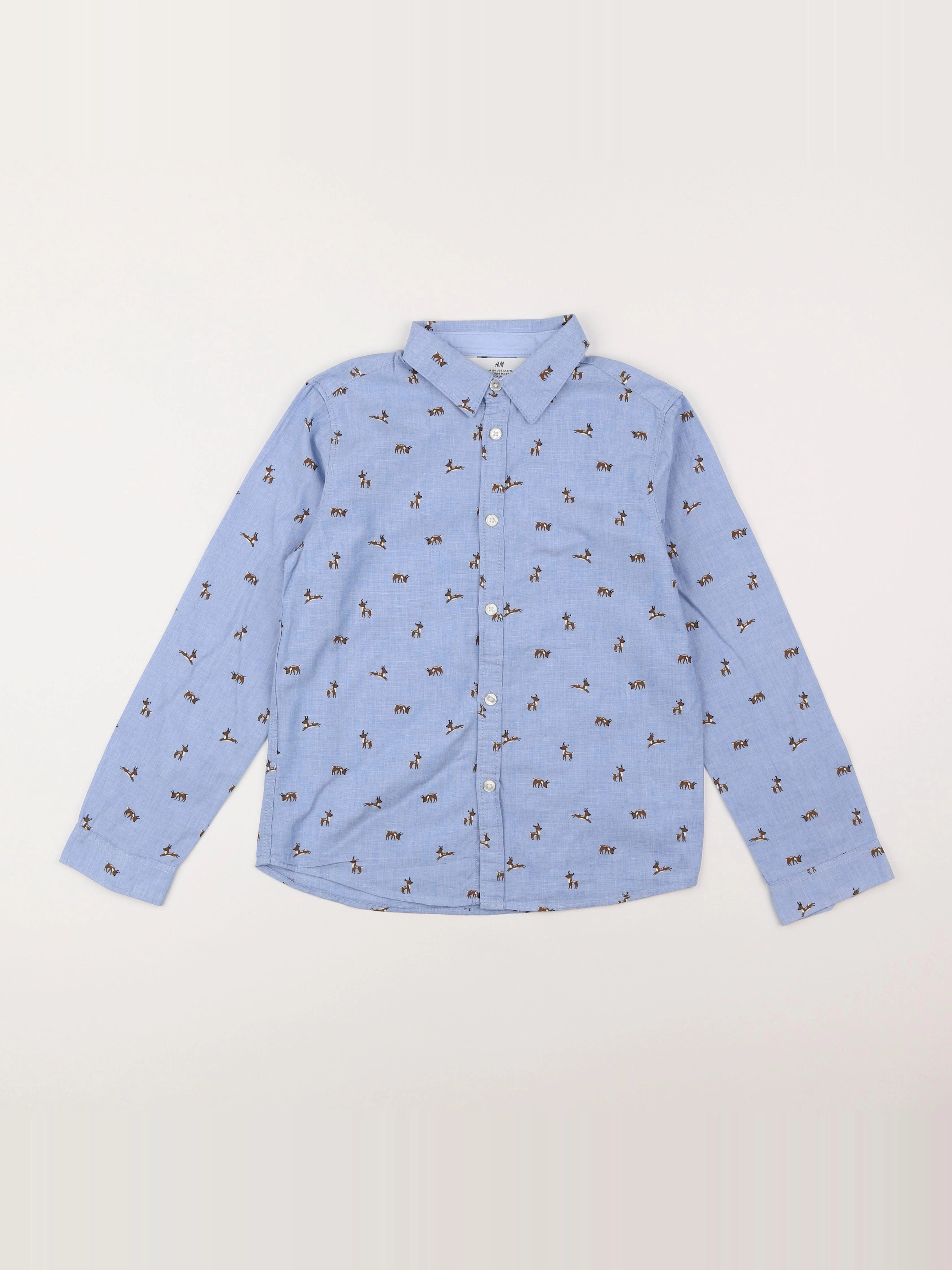 H&M - chemise bleu - 8 ans