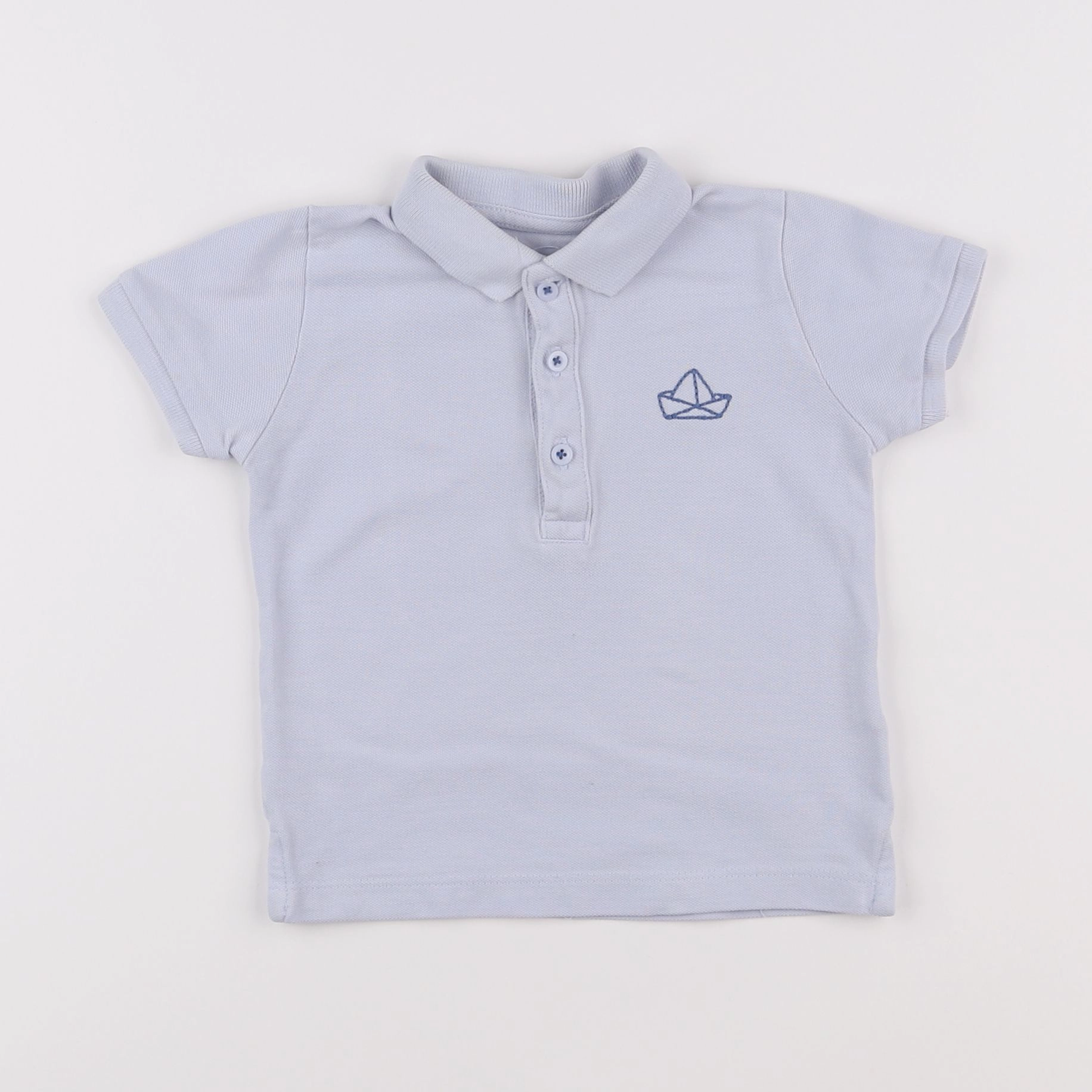 Boutchou - polo bleu - 12 mois