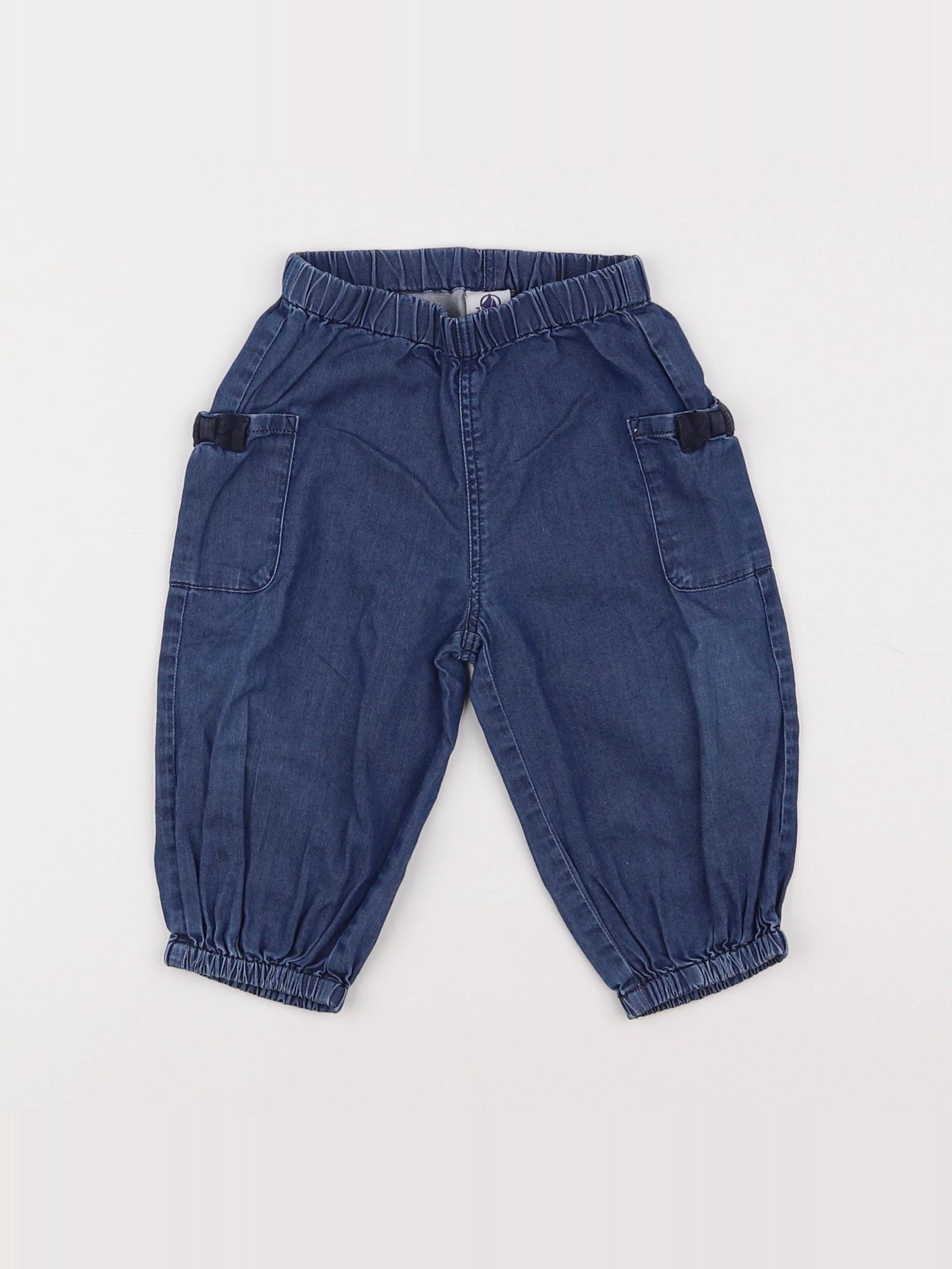 Petit Bateau - pantalon bleu - 12 mois