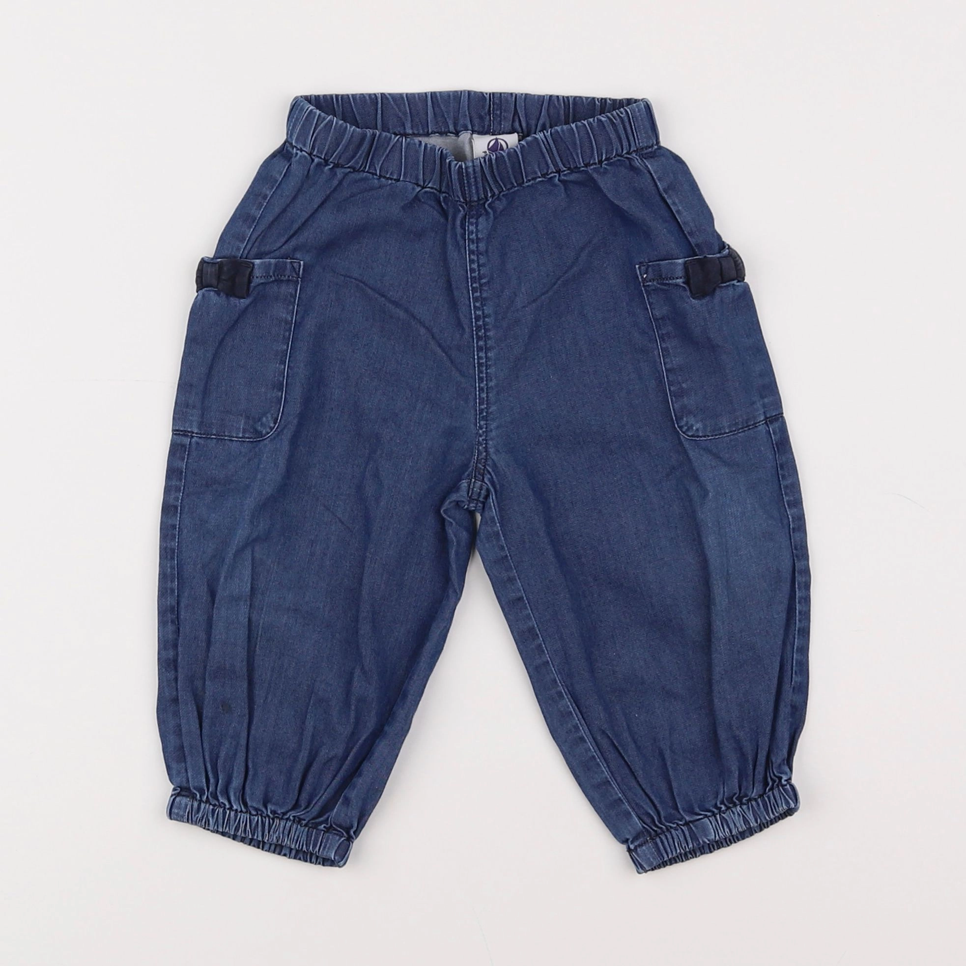 Petit Bateau - pantalon bleu - 12 mois
