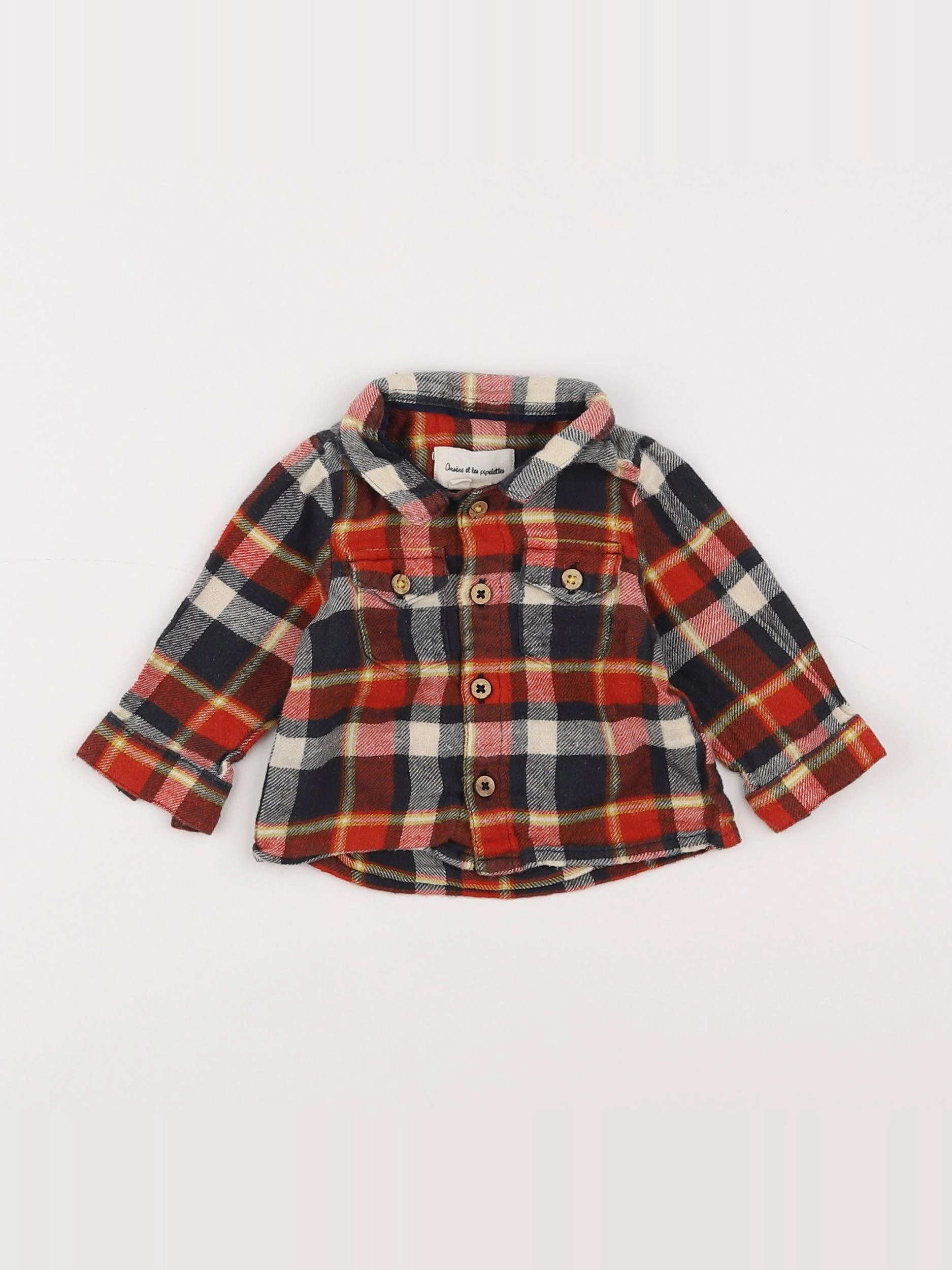Arsène et les pipelettes - chemise multicolore - 3 mois