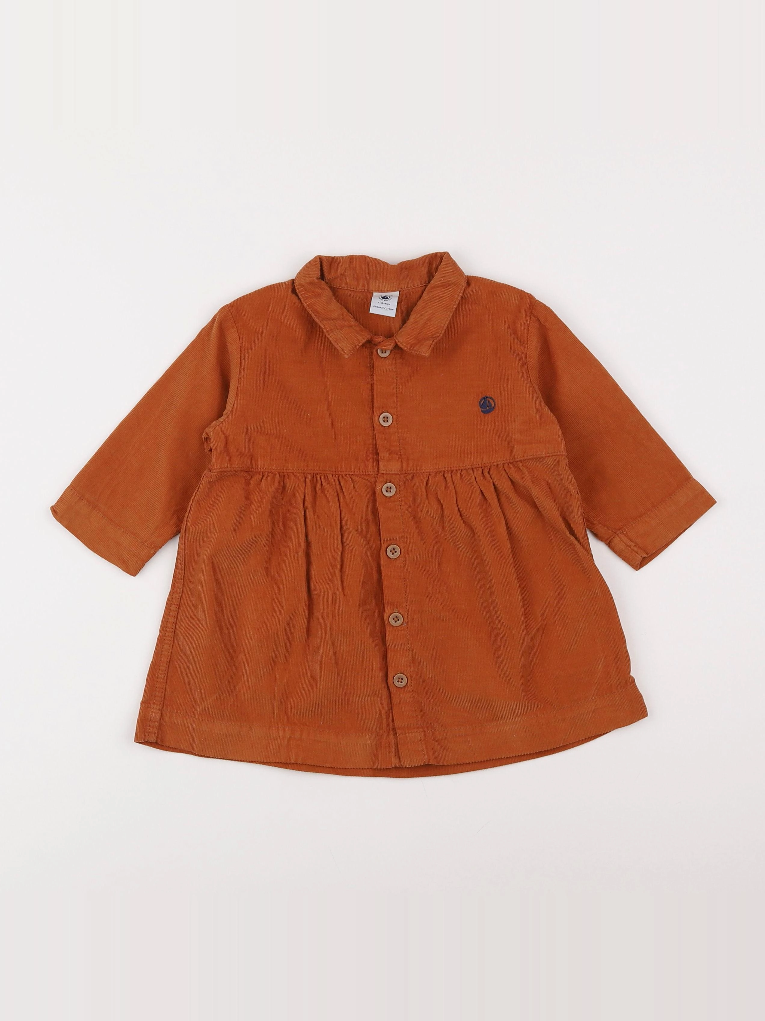 Petit Bateau - robe marron - 12 mois