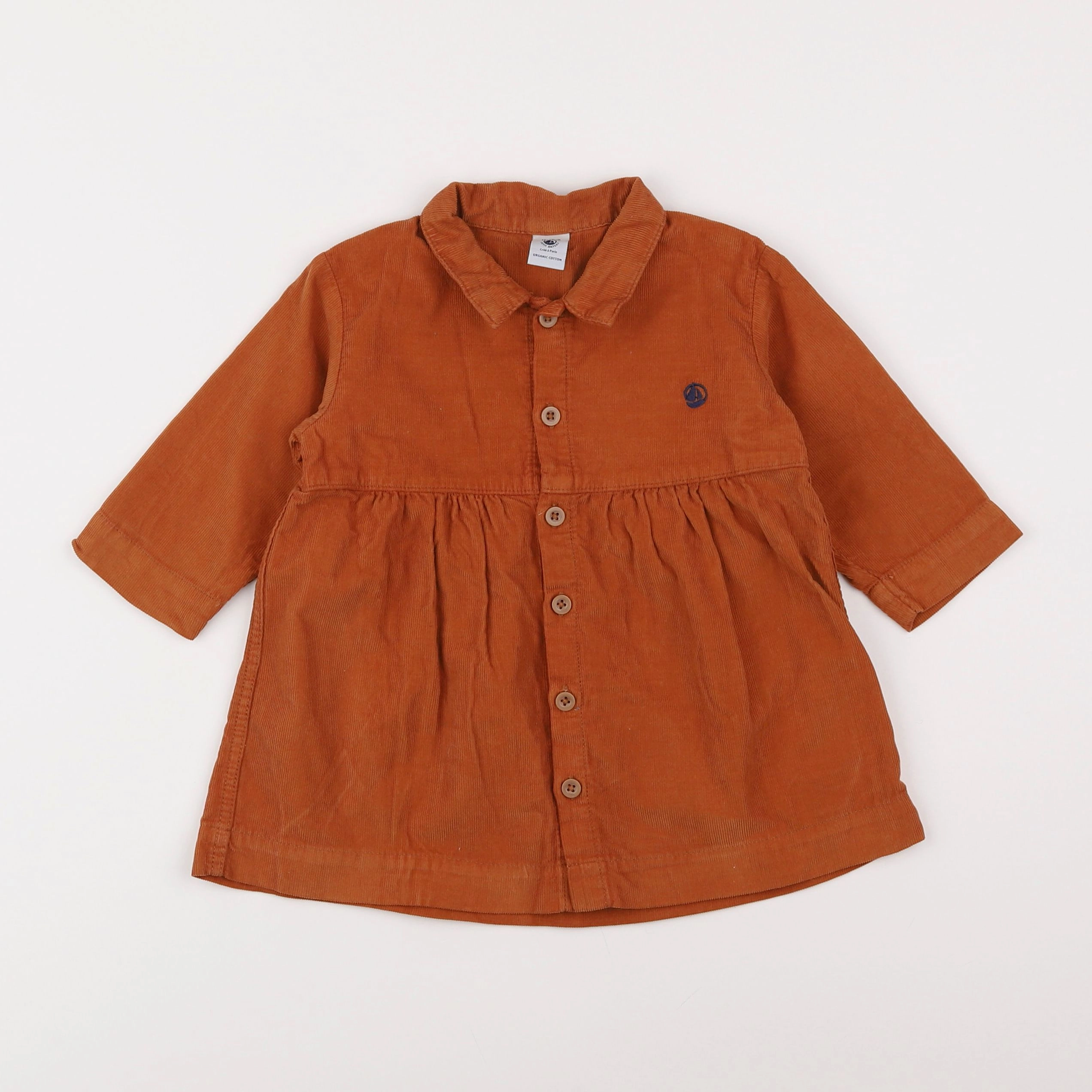 Petit Bateau - robe marron - 12 mois