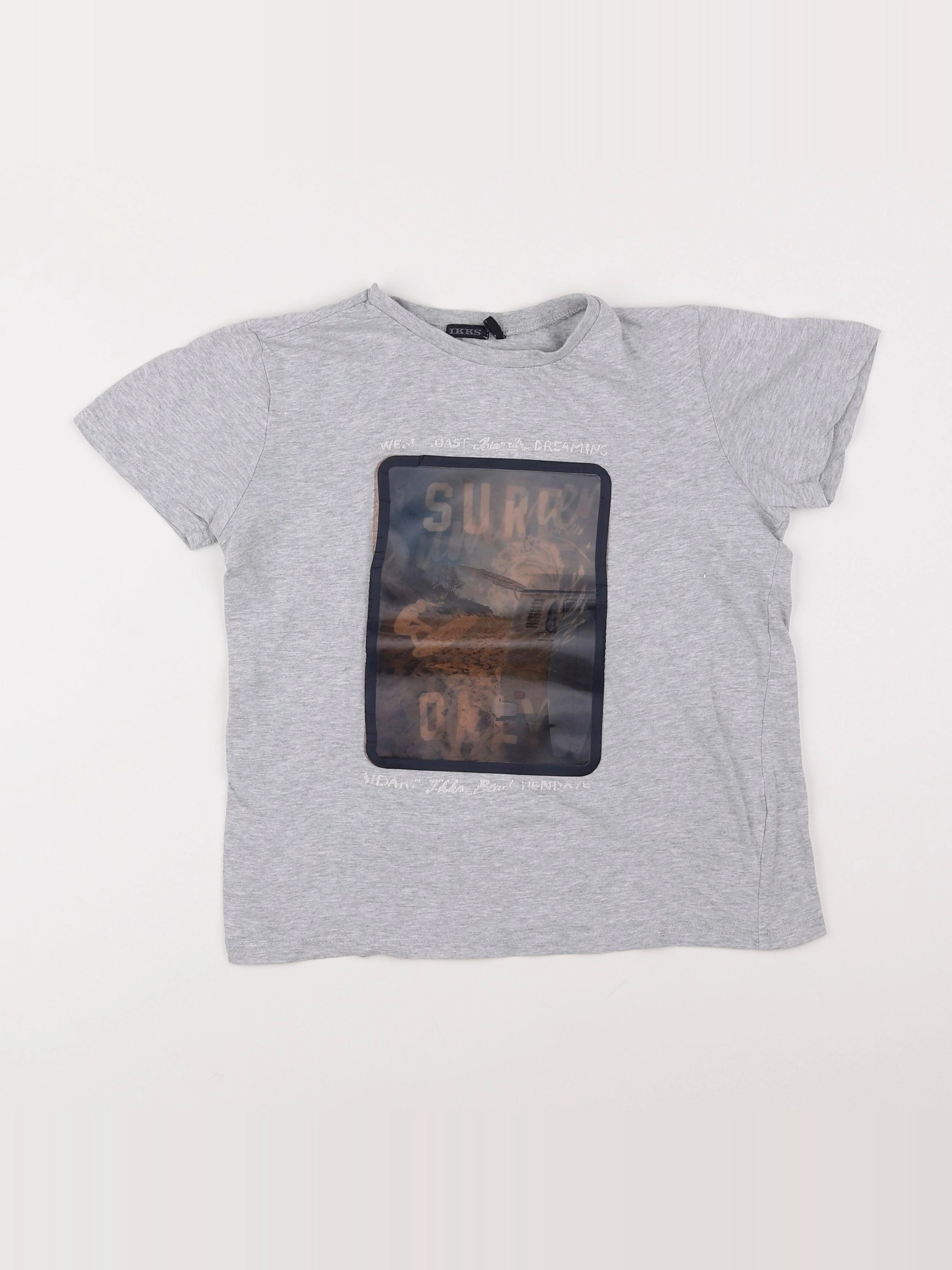 IKKS - tee-shirt gris - 10 ans