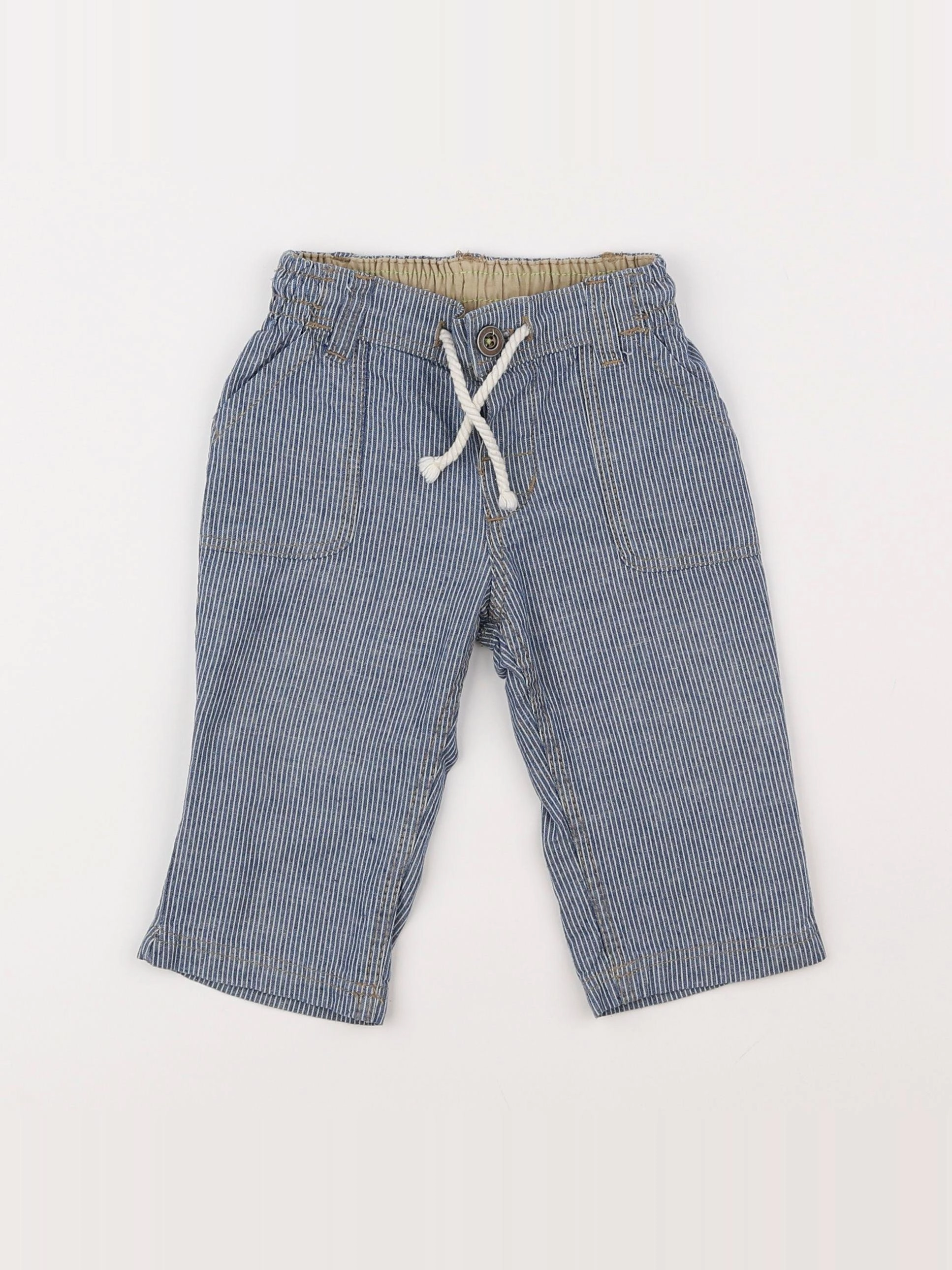 H&M - pantalon bleu - 6/9 mois