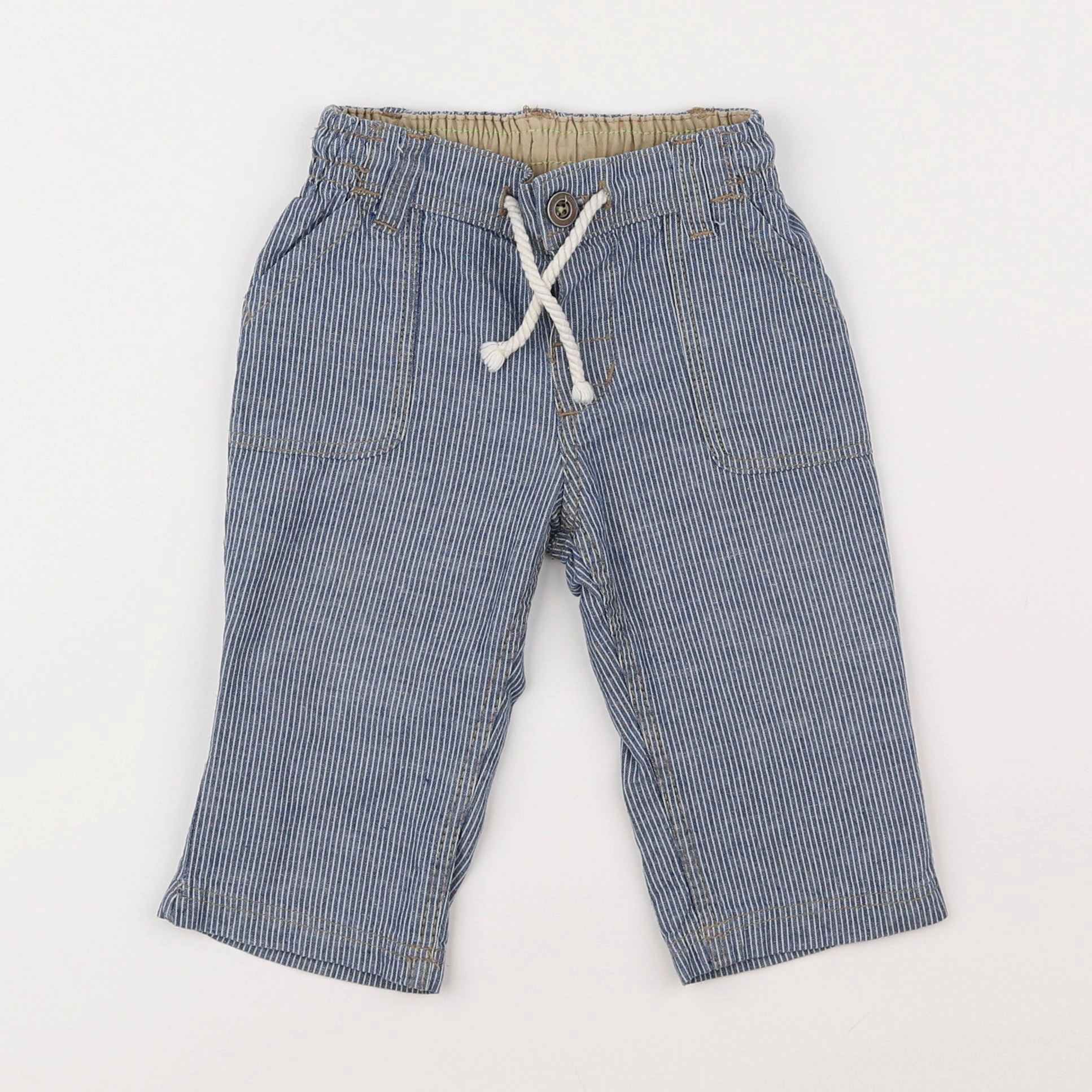 H&M - pantalon bleu - 6/9 mois