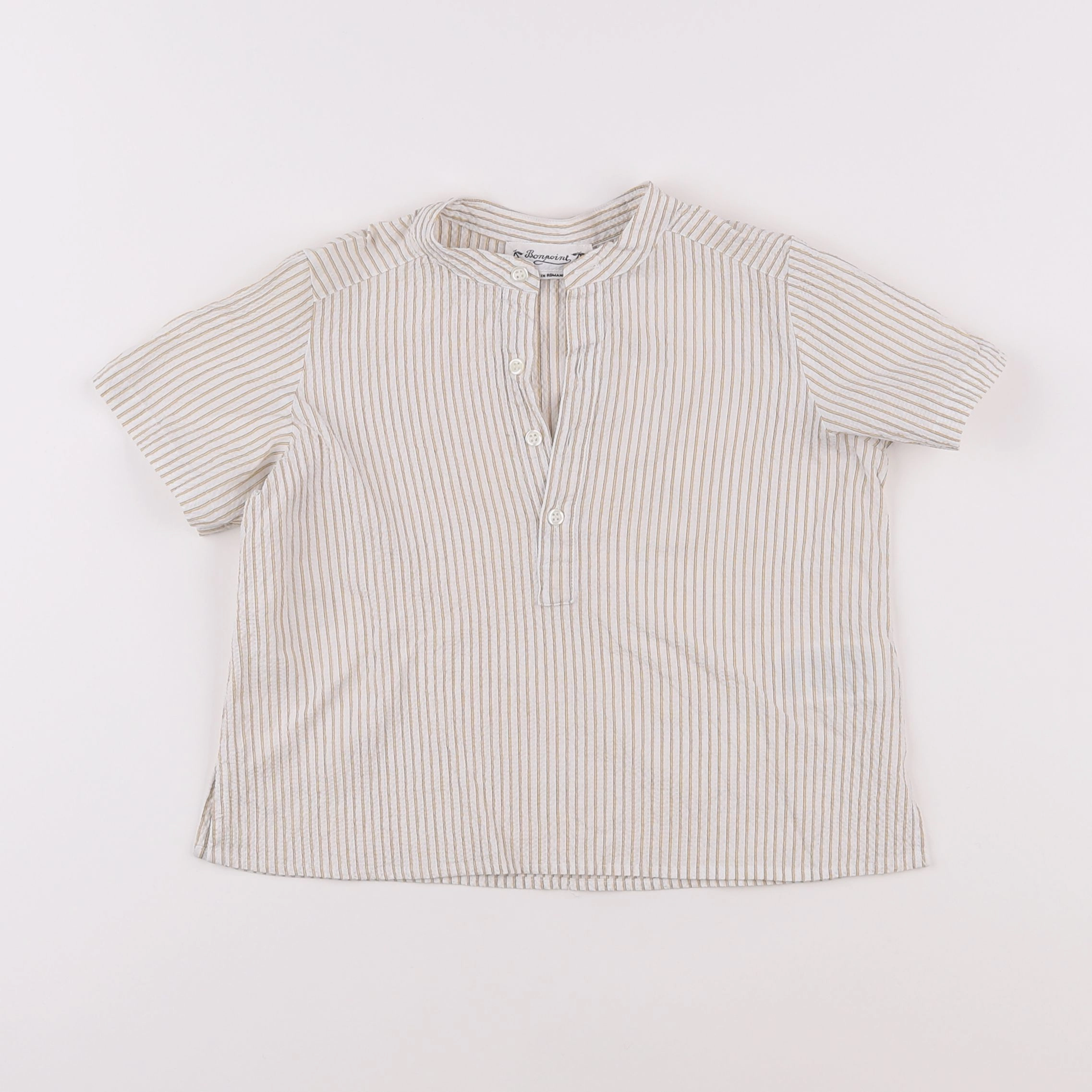 Bonpoint - chemise beige, blanc - 4 ans