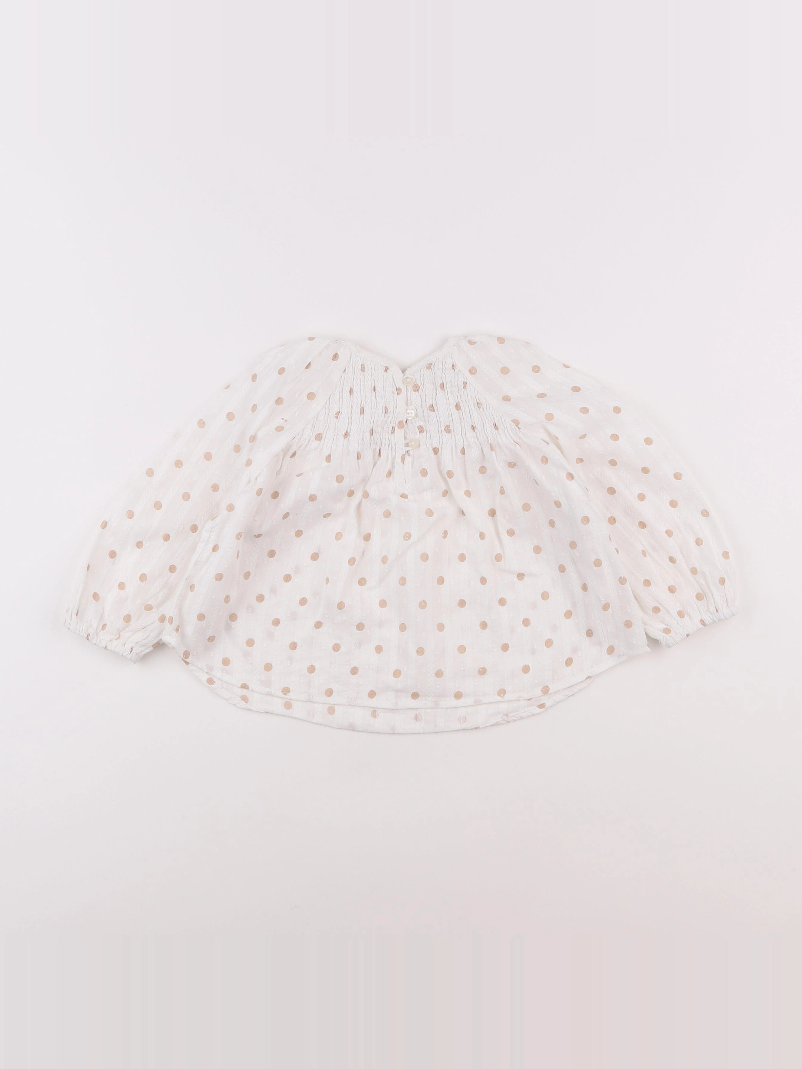 Zara - blouse blanc, marron - 12/18 mois