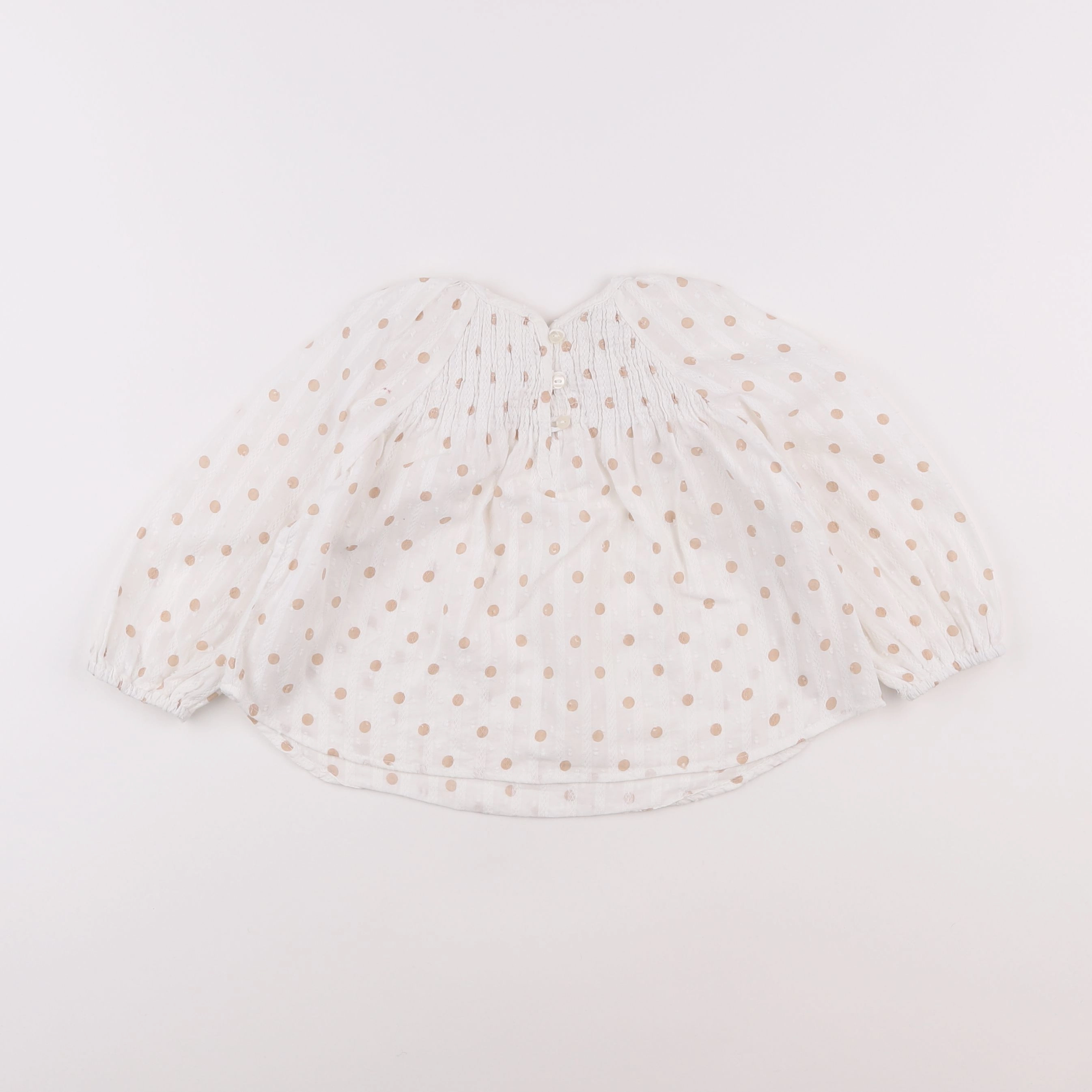Zara - blouse blanc, marron - 12/18 mois