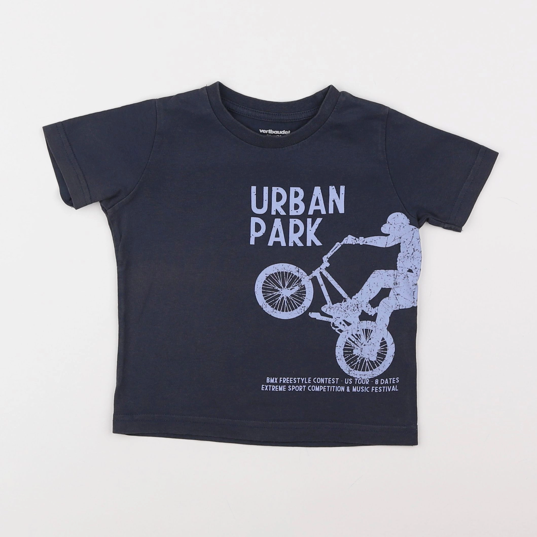 Vertbaudet - tee-shirt bleu - 2 ans