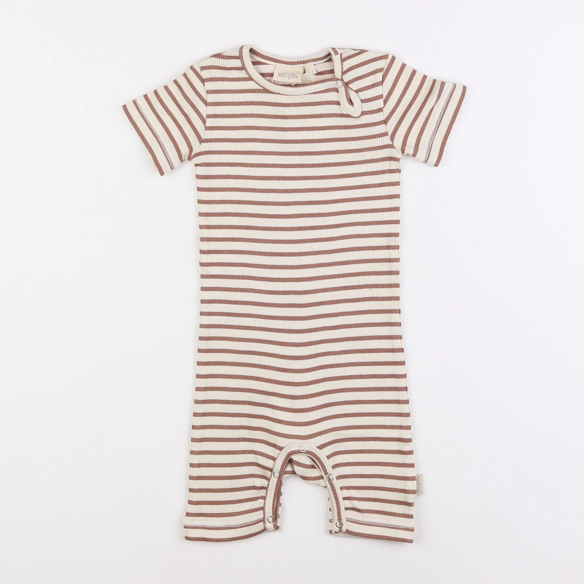 Petit Piao - pyjama coton marron - 12 mois