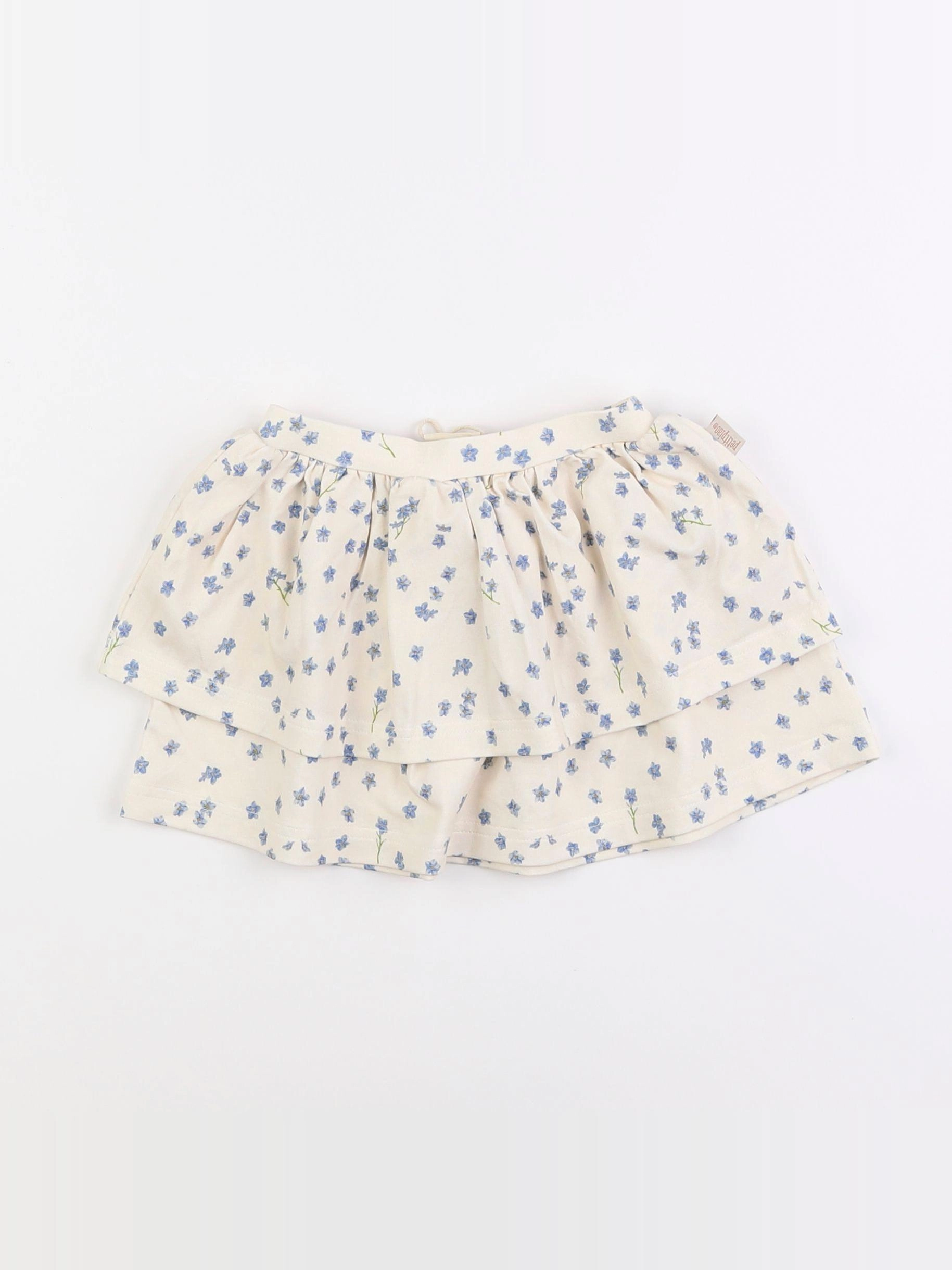 Petit Piao - jupe beige, bleu - 12 mois