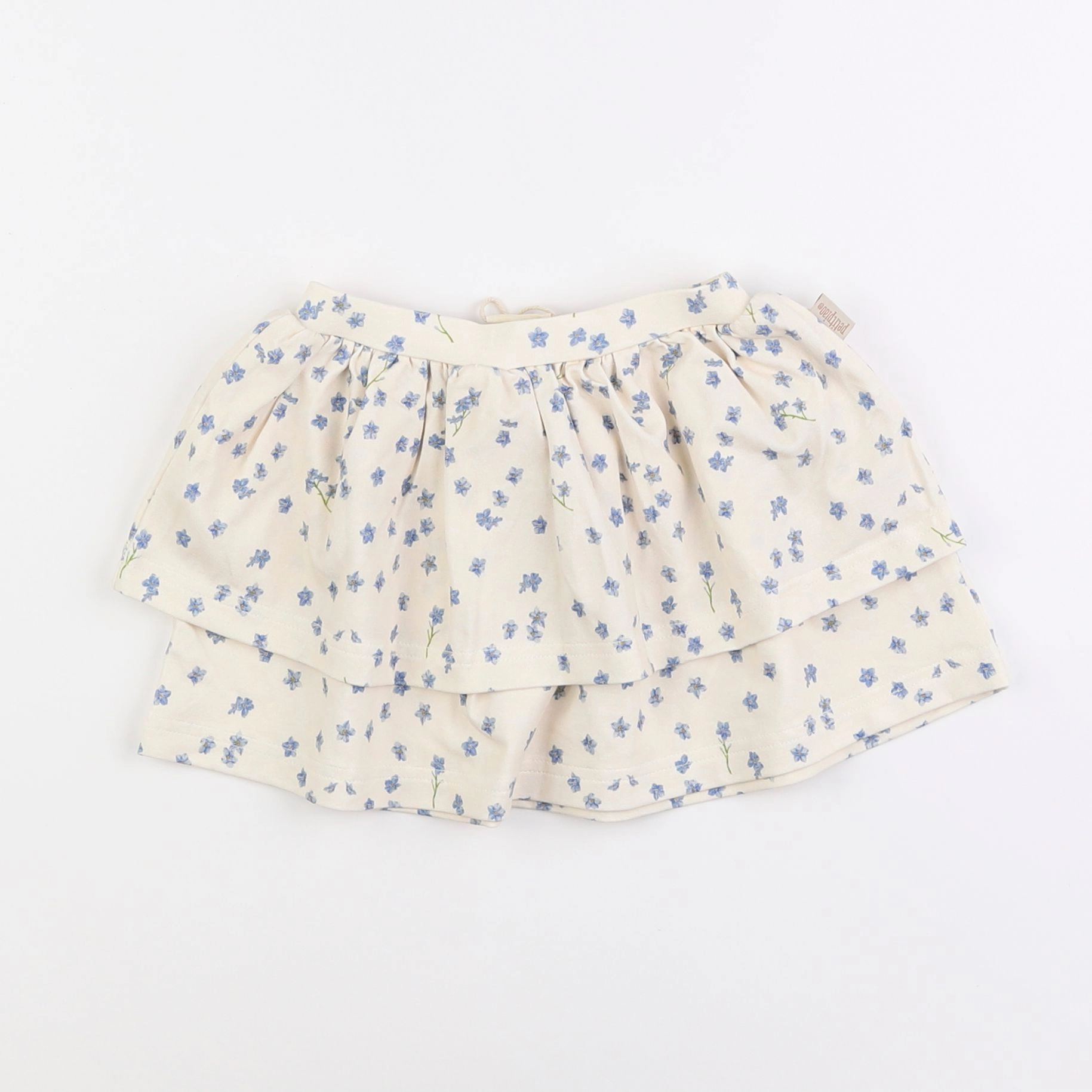 Petit Piao - jupe beige, bleu - 12 mois