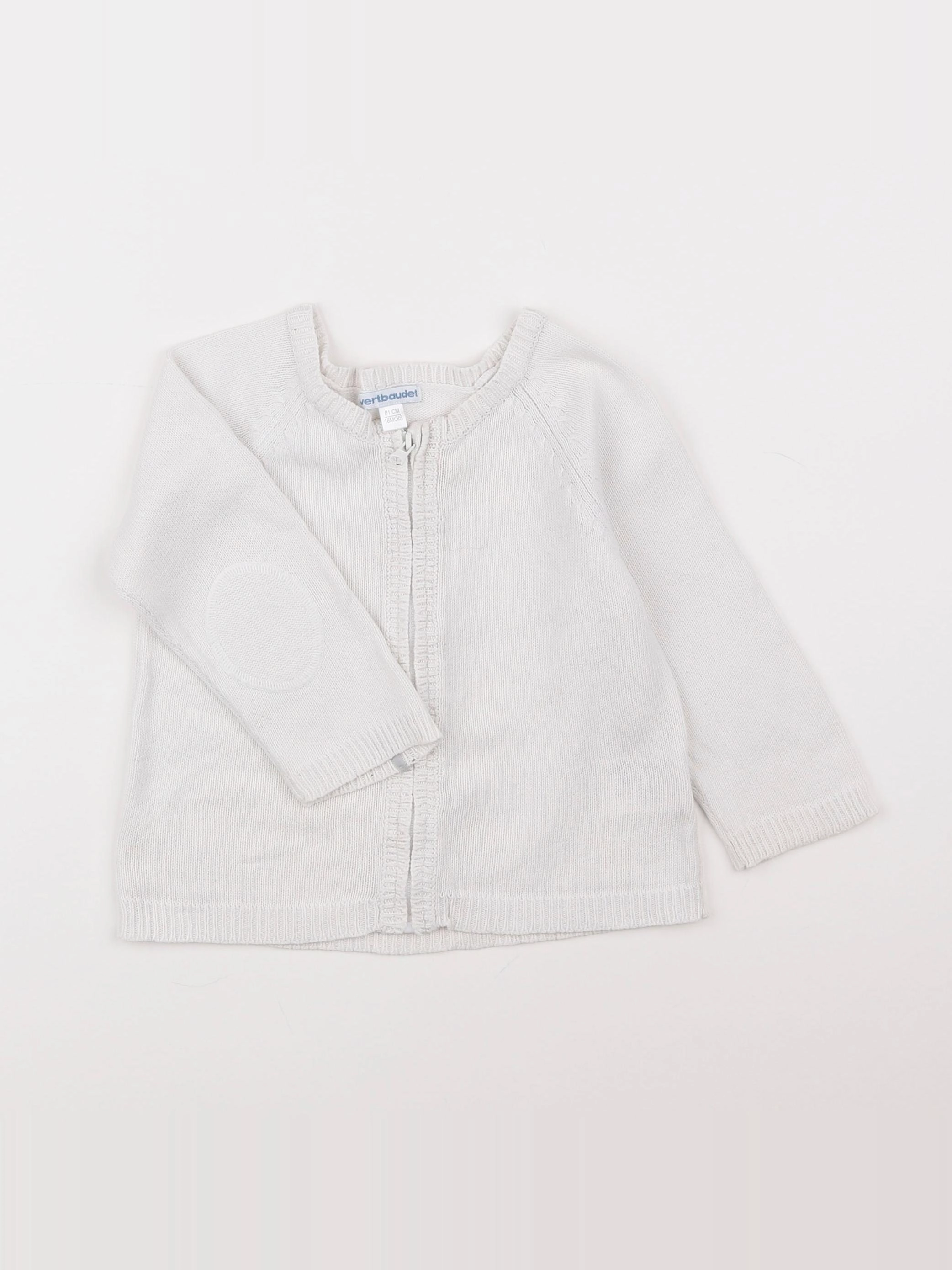 Vertbaudet - gilet blanc - 18 mois