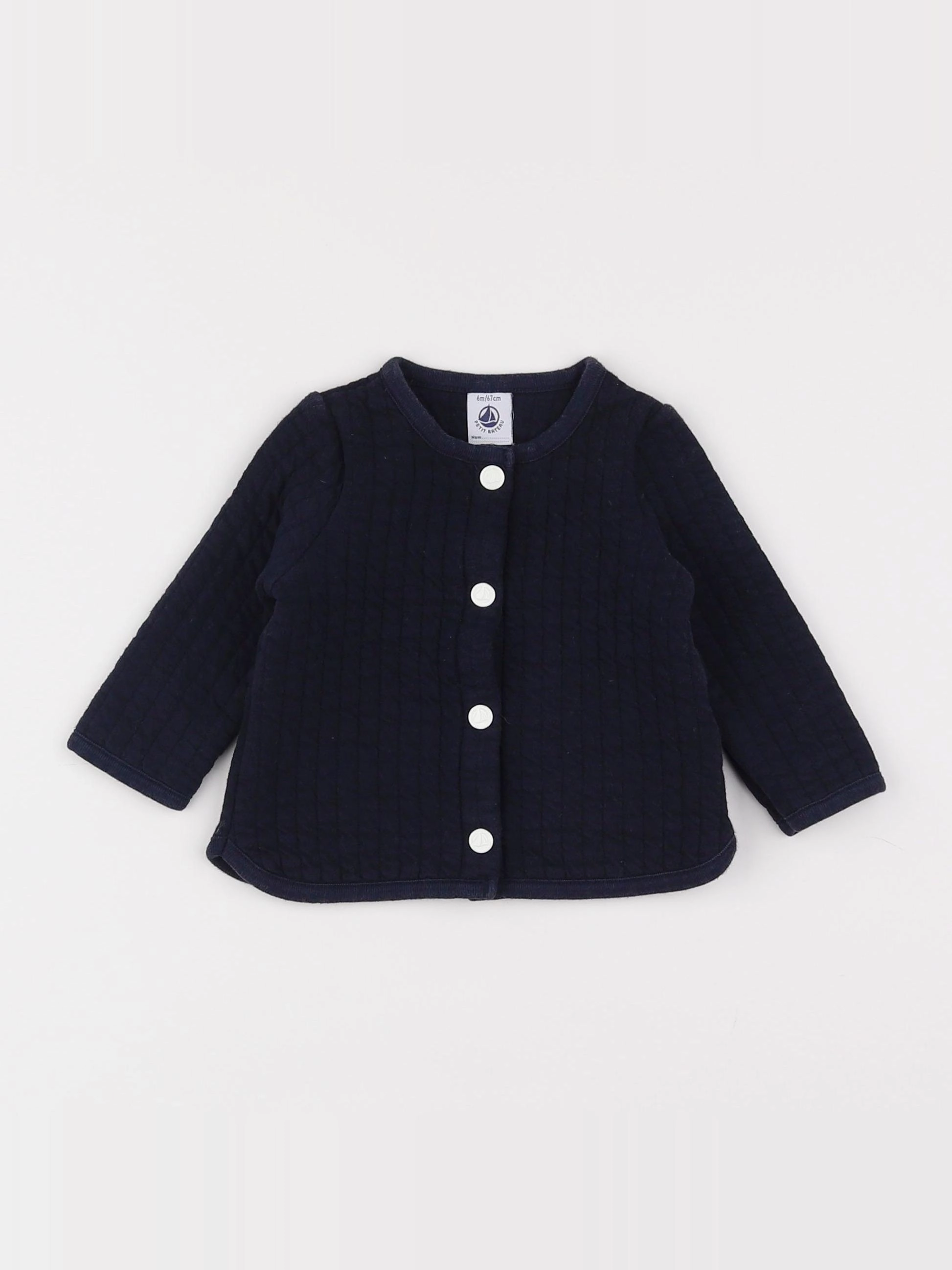 Petit Bateau - sweat bleu - 6 mois