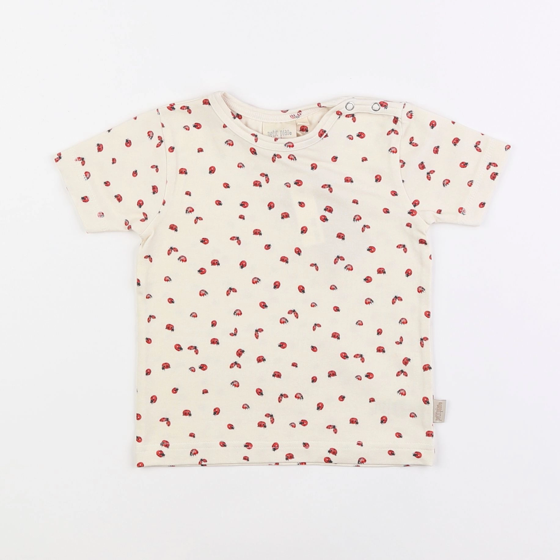 Petit Piao - tee-shirt beige, rouge - 12 mois