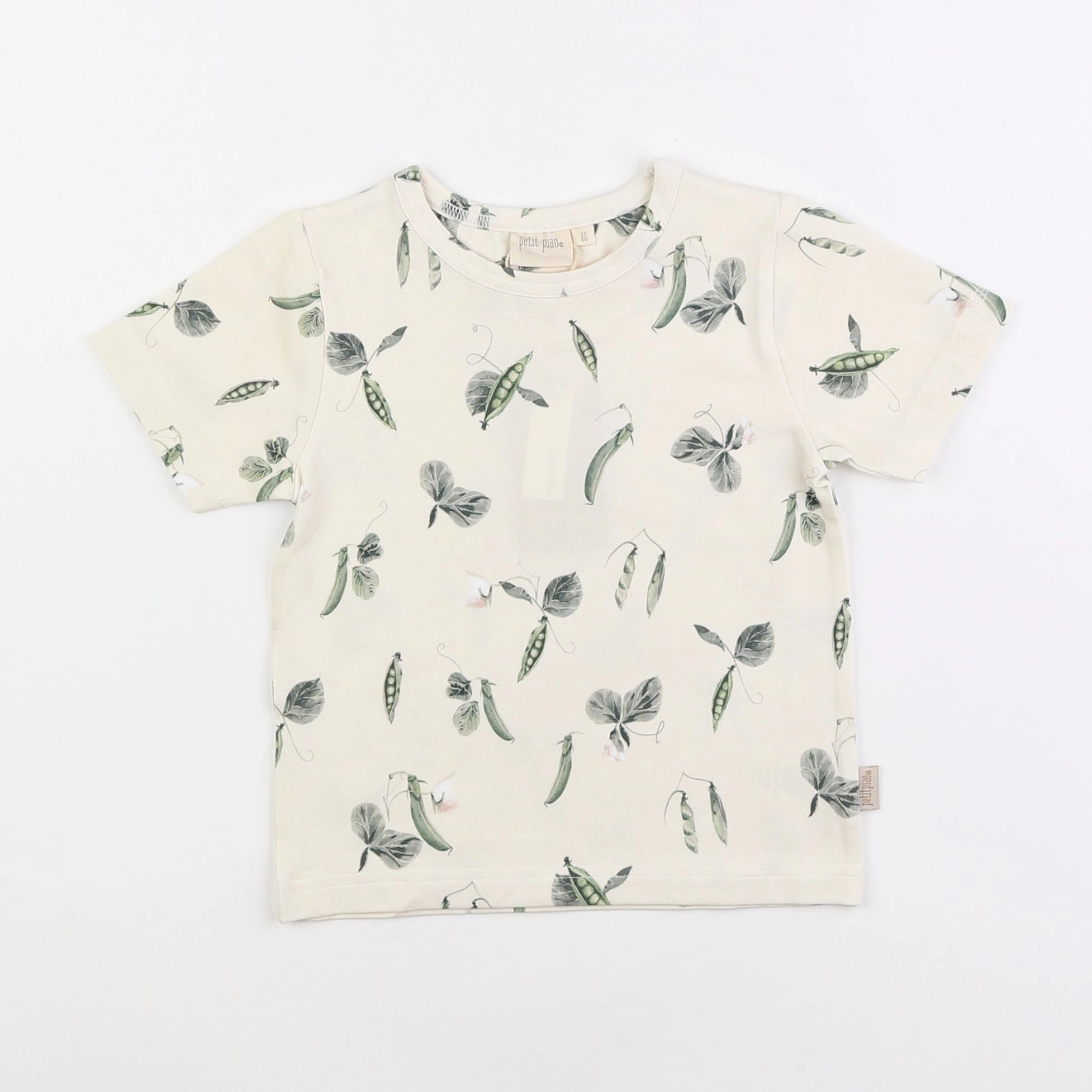 Petit Piao - tee-shirt beige, vert - 12 mois