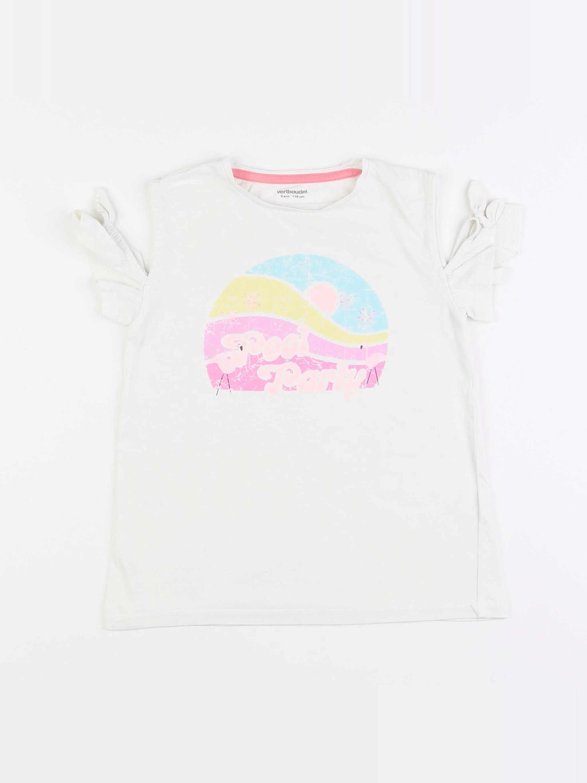 Vertbaudet - tee-shirt blanc - 8 ans
